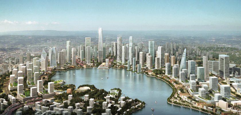 An artist’s impression of Meixi Lake in Changsha, China, due to be completed in 2020 future-impression