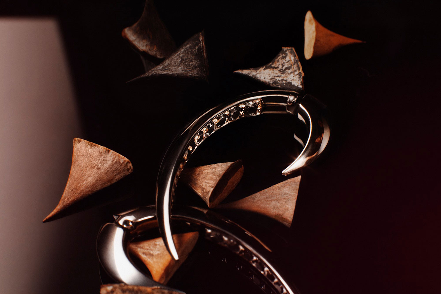 Shaun Leane - Black Rhodium and Black Spinel Hook Earrings