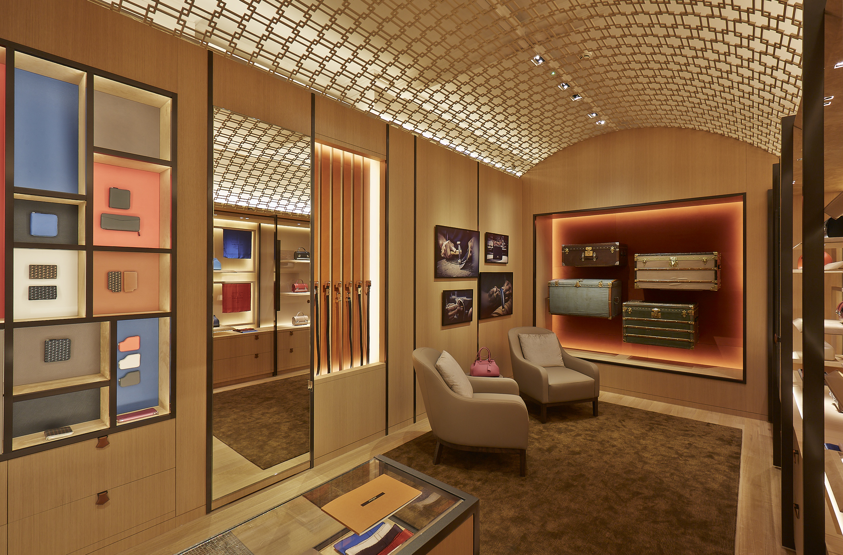 the London boutique for luggage house Moynat, which has become a reference point for super high-end luxury leather goods