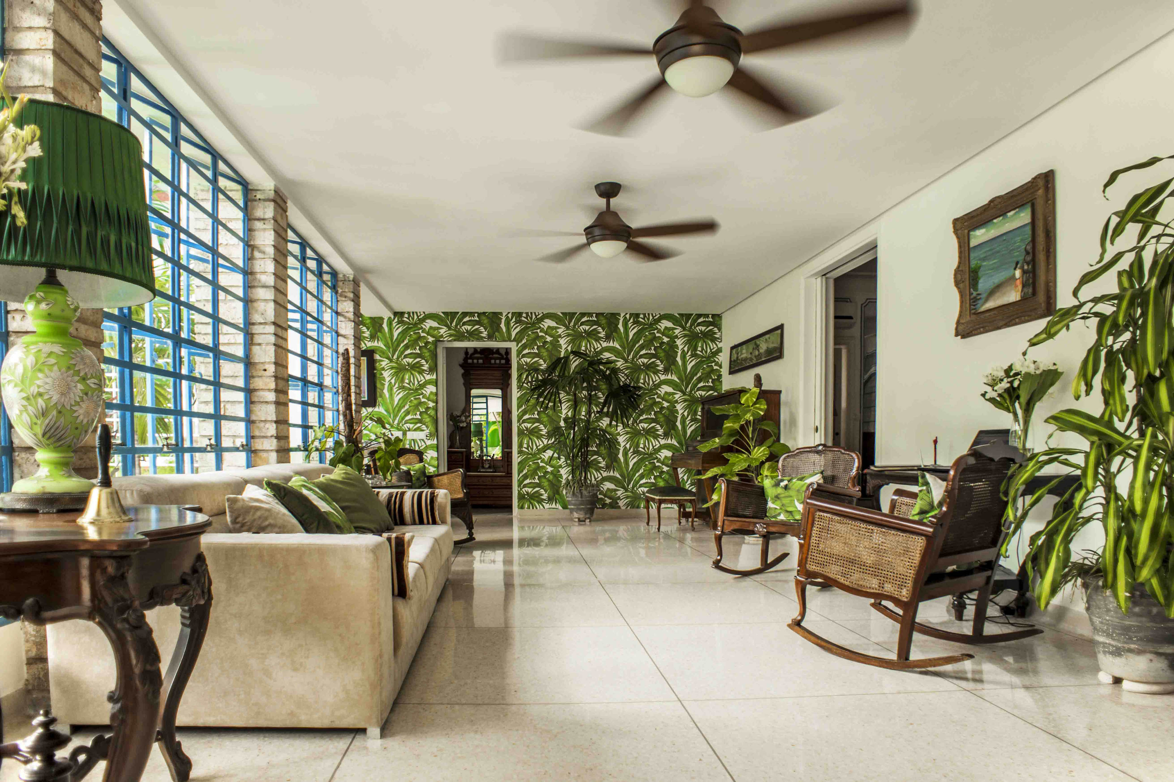 The invitingly airy Villa Flora Hotel Lobby