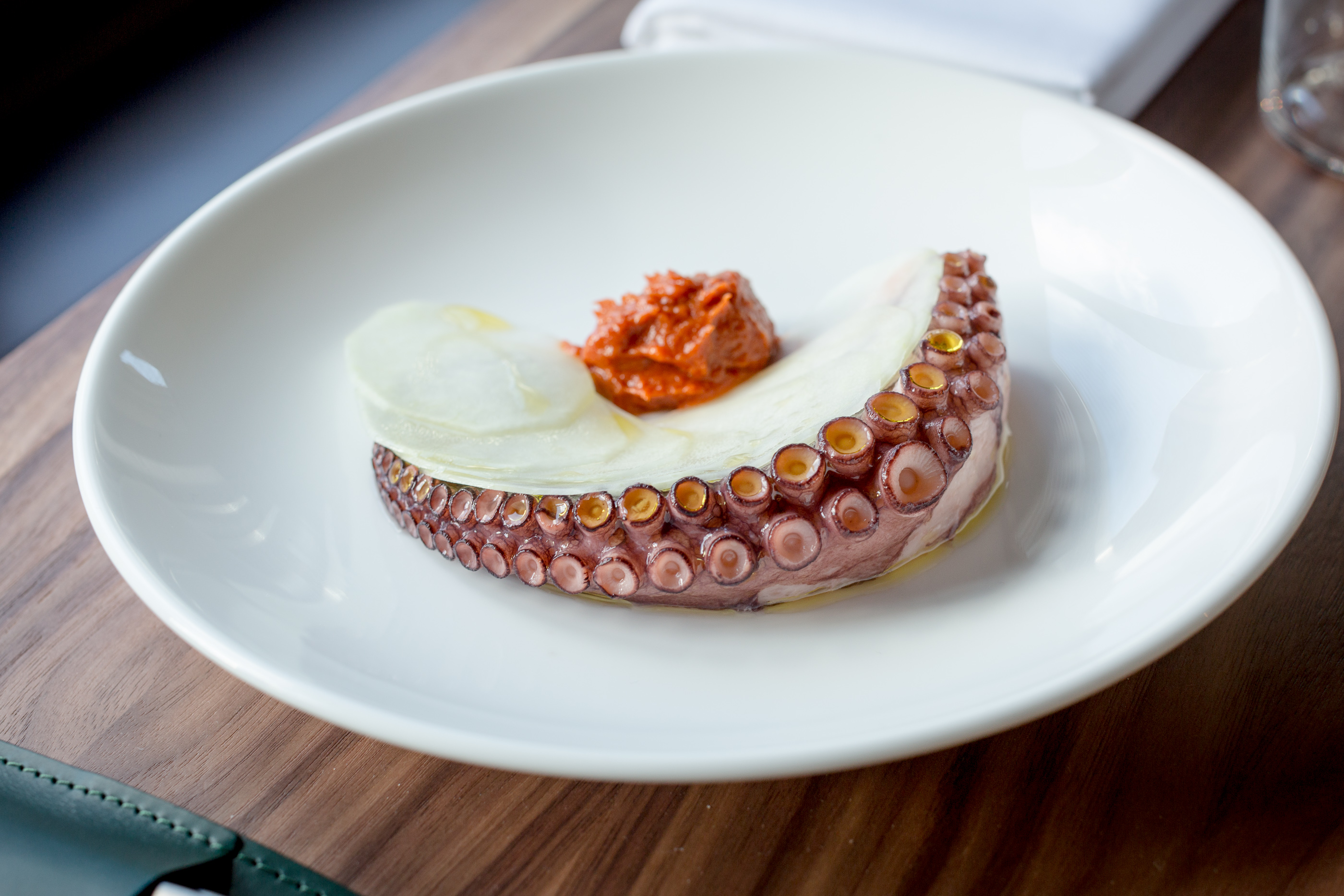 Octopus, red pepper miso