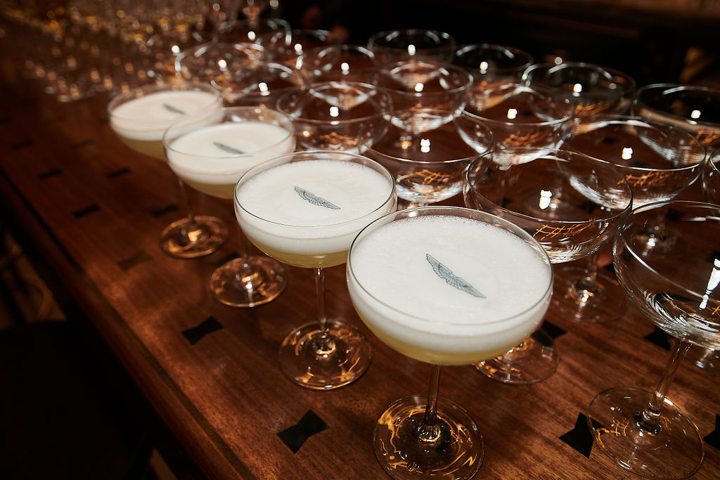 Cocktails with Aston Martin logo