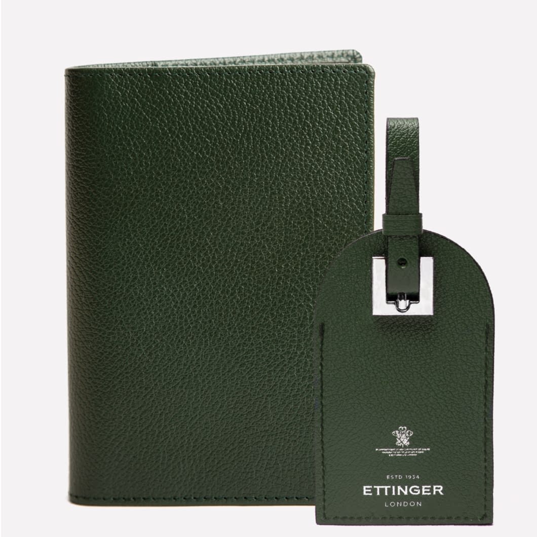 Ettinger leather passport holder and tag