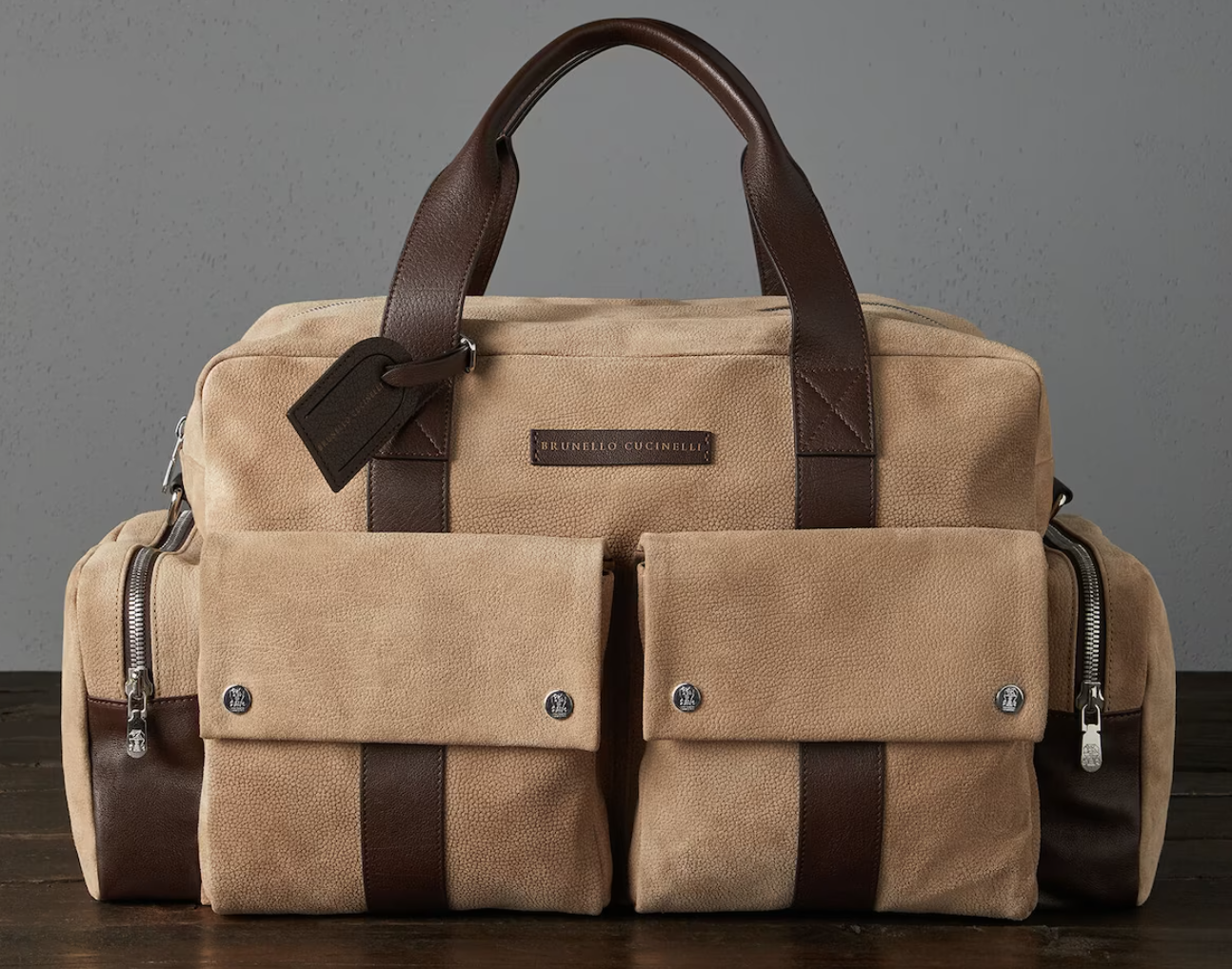 Brunello Cucinelli Textured suede leisure bag