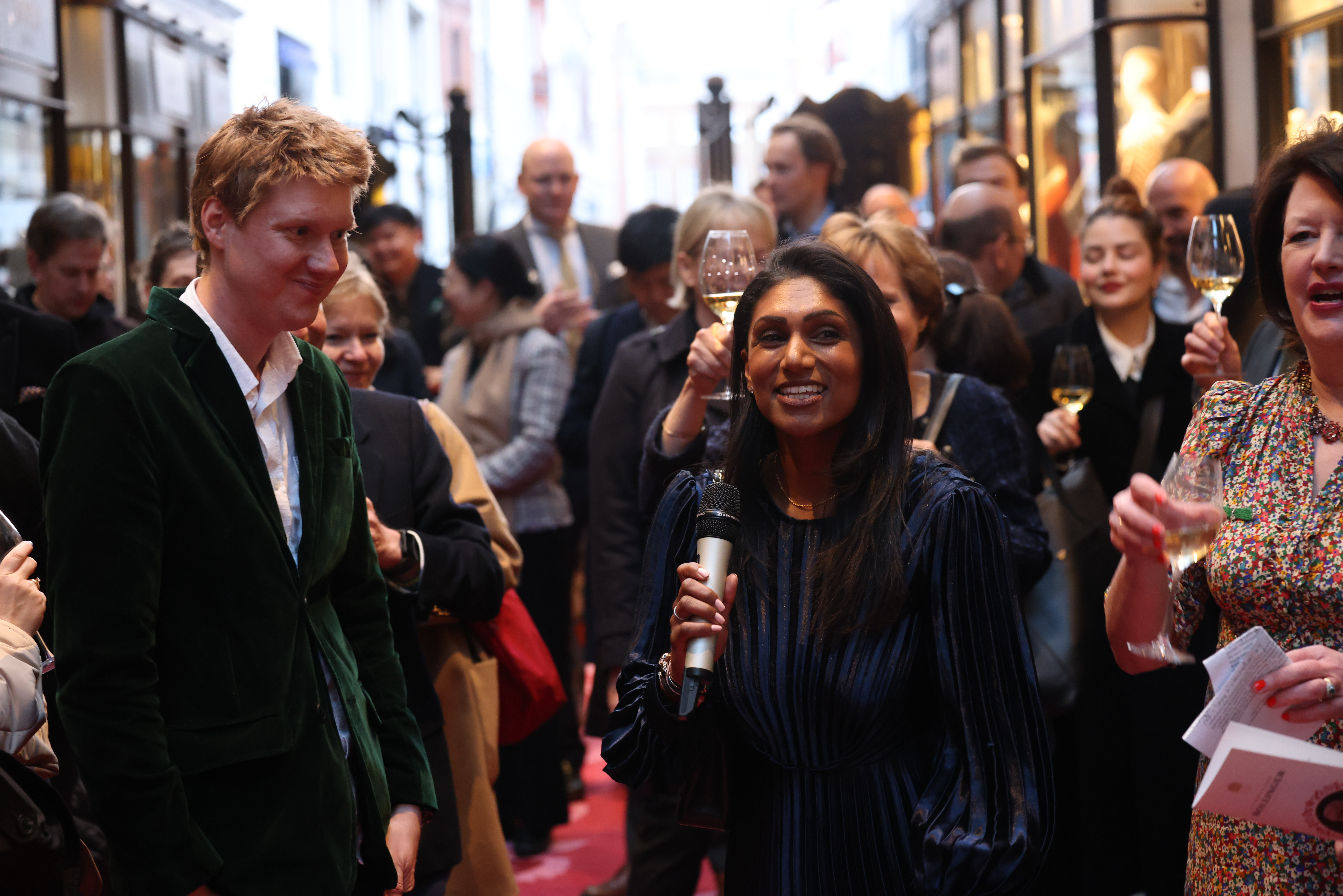 Trupti Shah of Burlington Arcade, with artist Alastair Barford