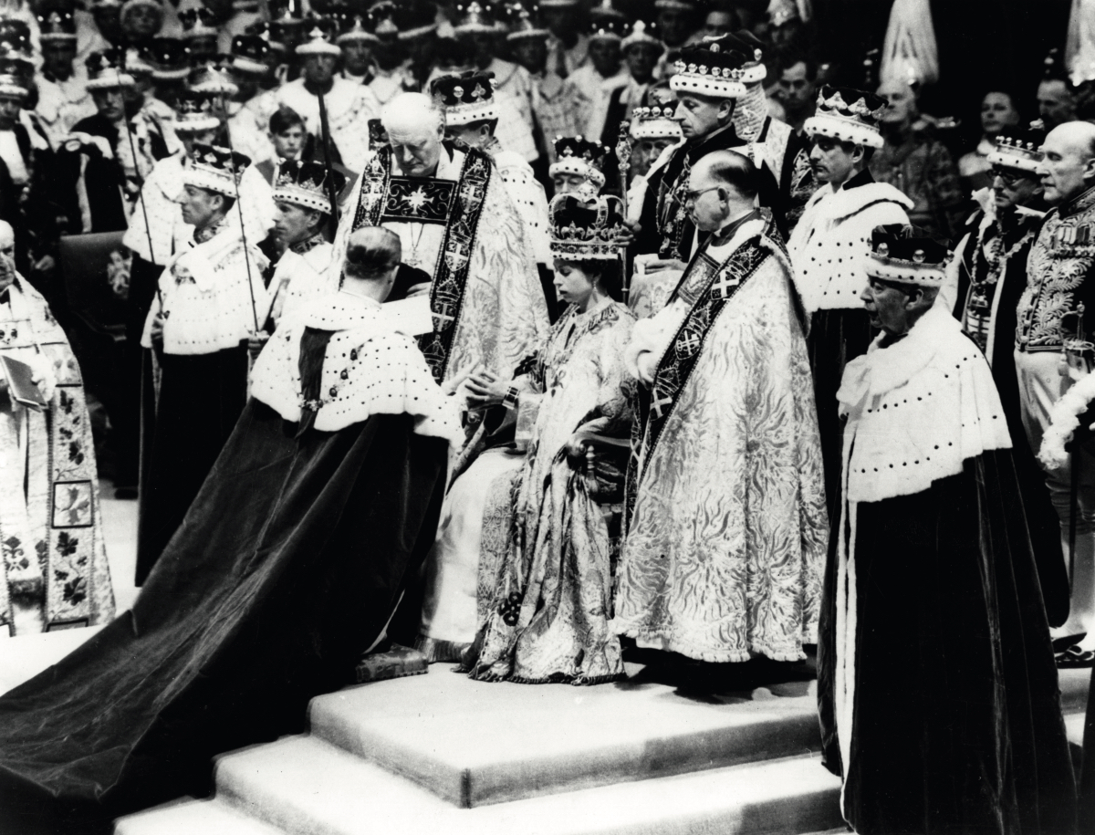The Queen at her Coronation in 1953
