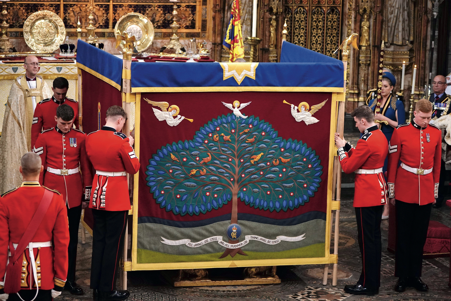 The anointing screen is erected