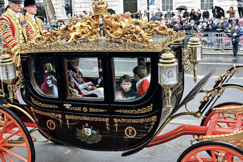 The Waleses in the Diamond Jubilee State Coach after the Coronation
