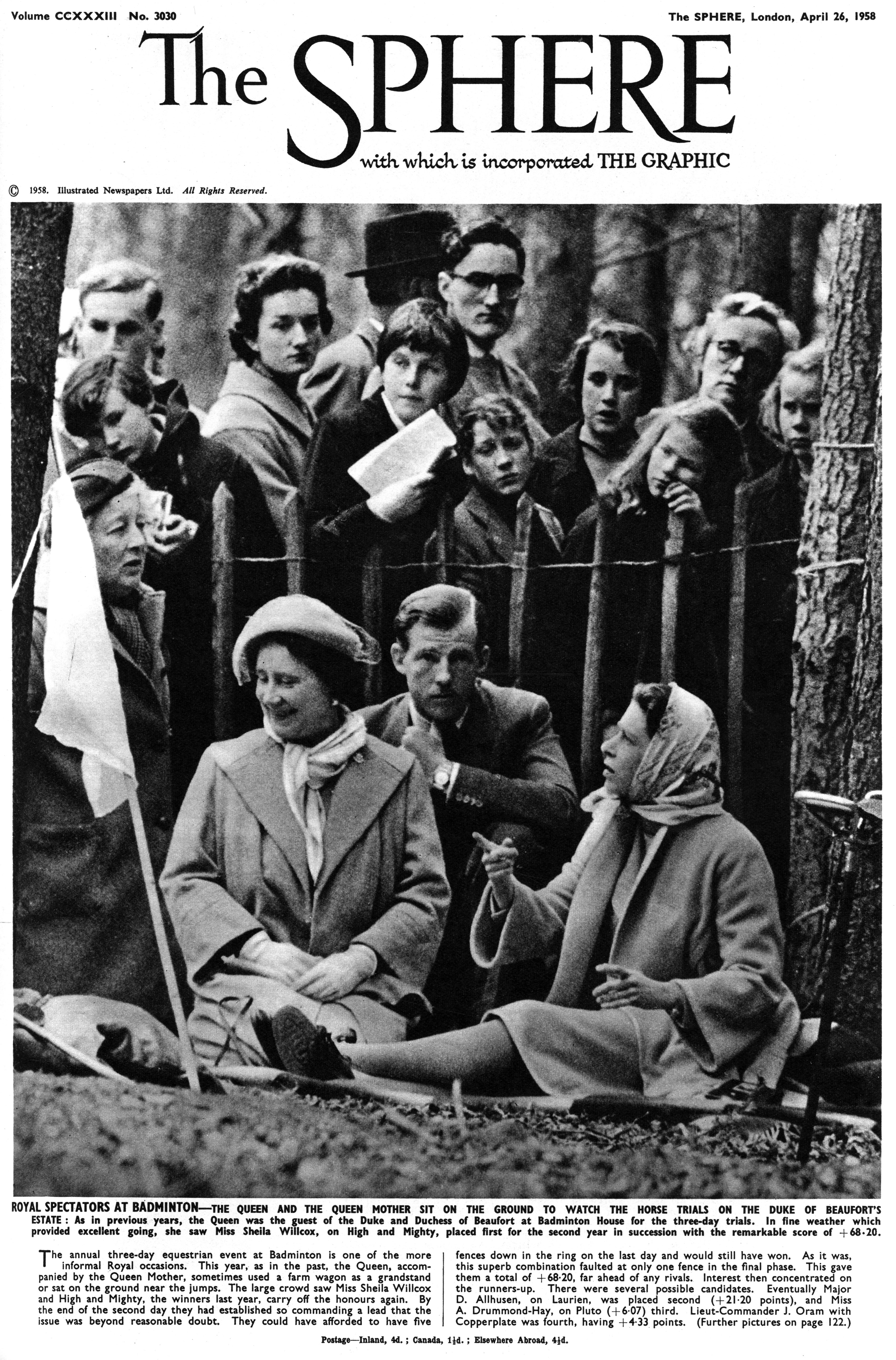 First Anniversary The Queen’s Death - The Queen and Queen Mother sit on the ground of the Duke of Beaufort's Estate to watch the horse trials in 1958
