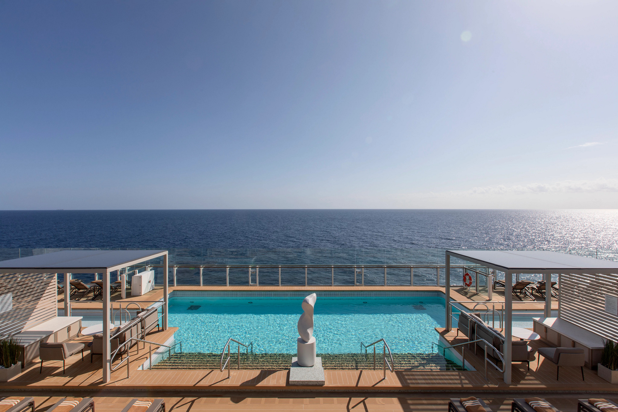 Silversea's Silver Nova - top deck swimming pool