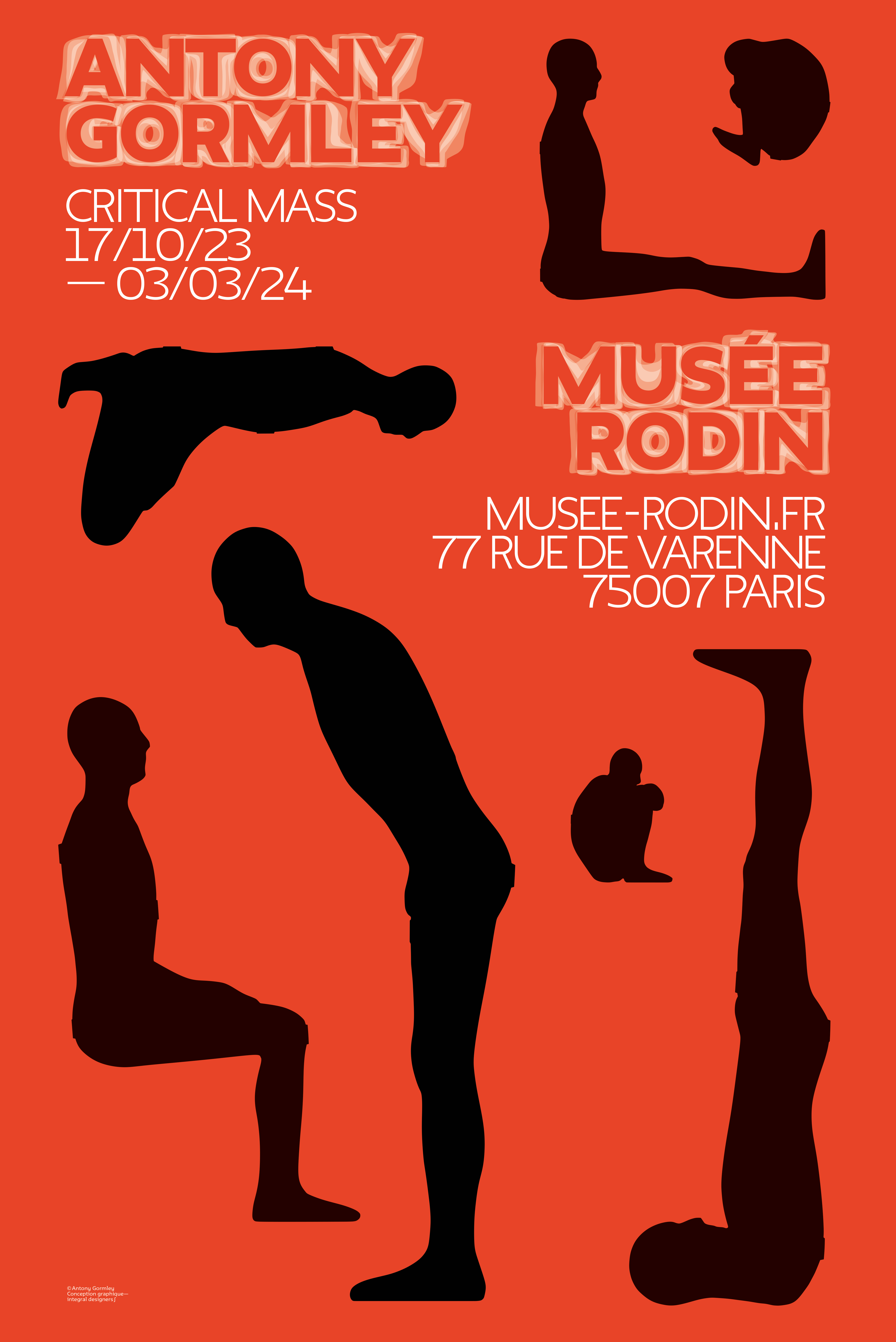 Exhibition Antony Gormley Musée Rodin, Critical Mass, British sculptor - Poster