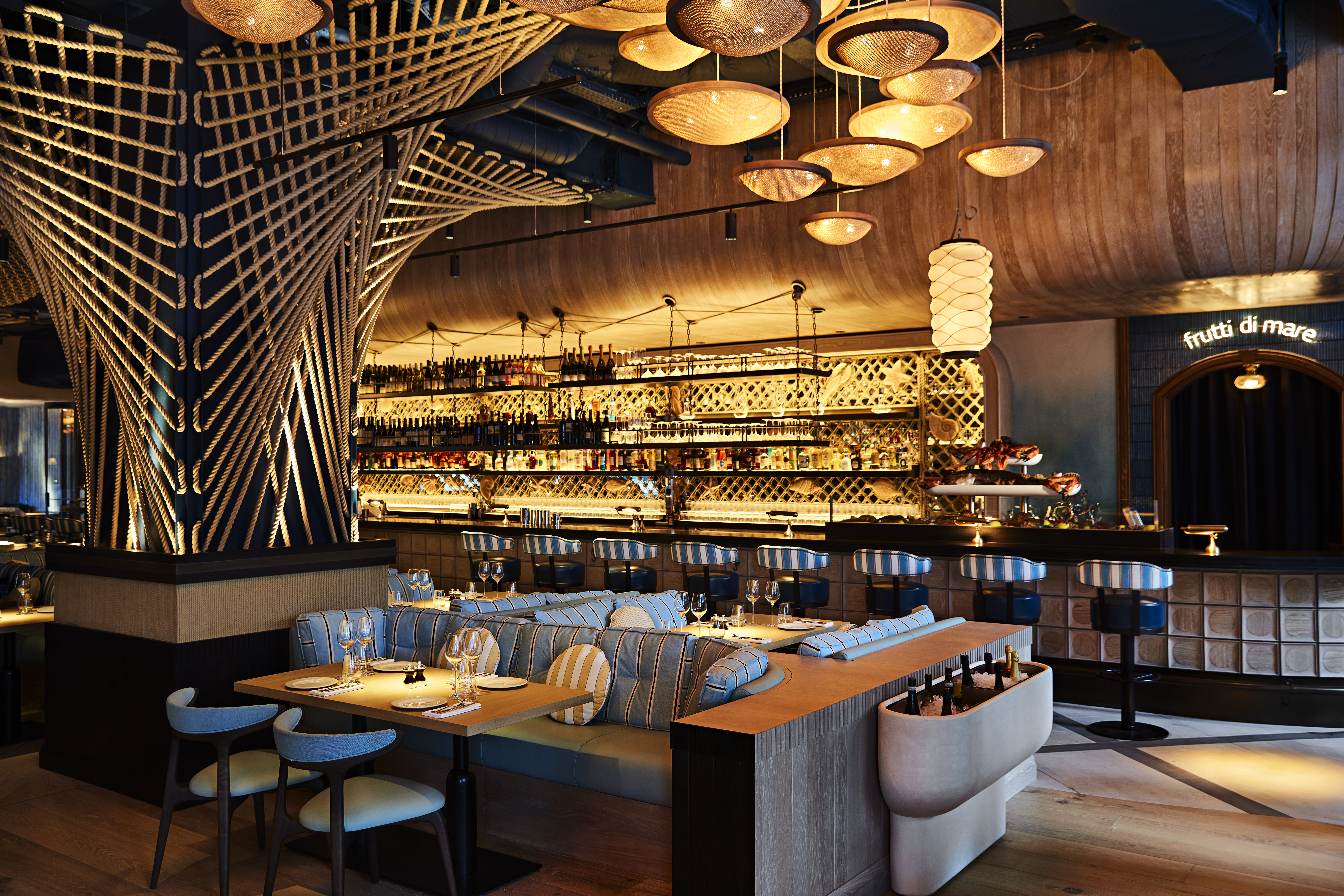 Azzurra Restaurant Chelsea by founder  David Yeo and designed by Robert Angell