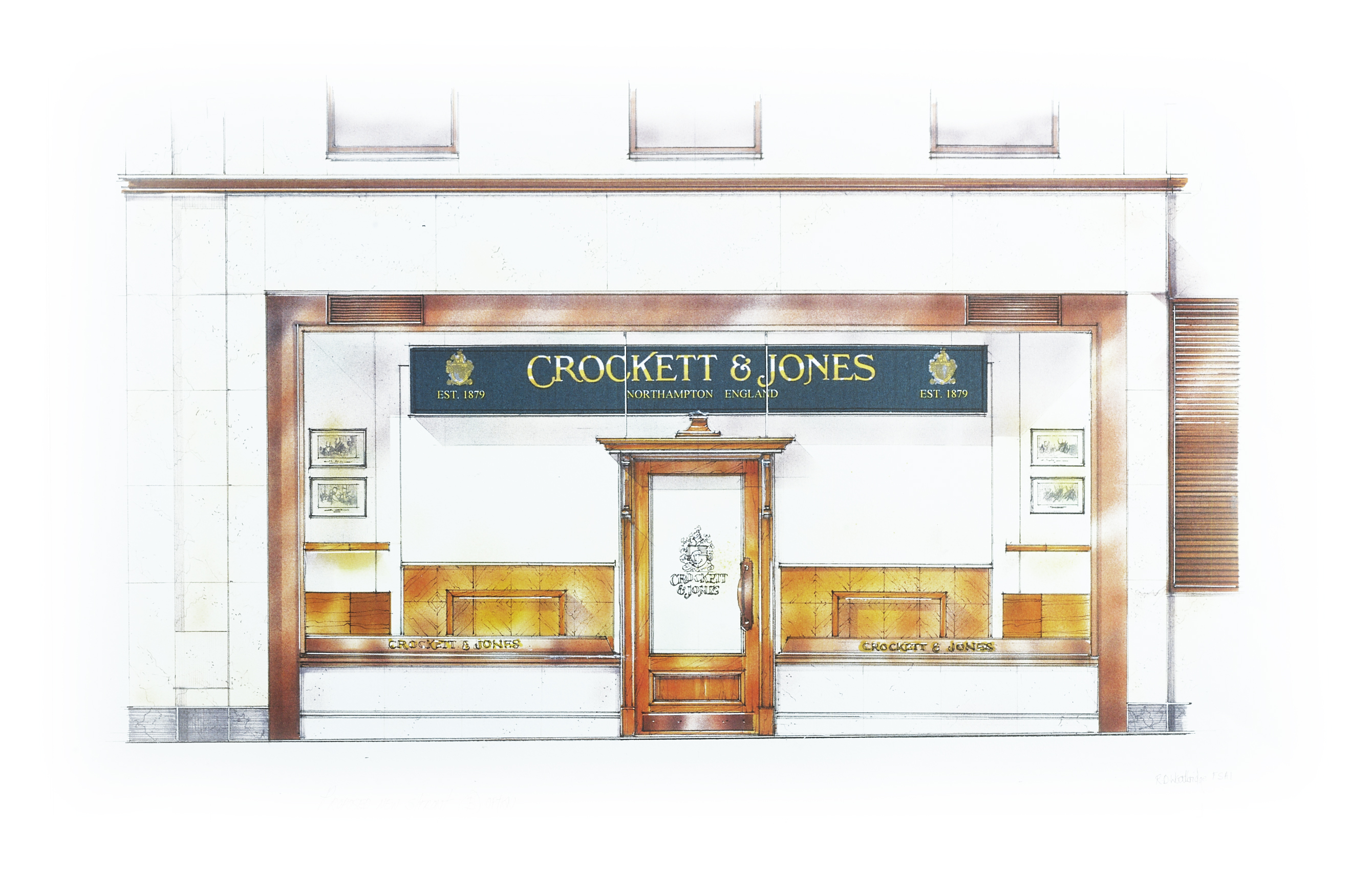 Crockett & Jones 77 Jermyn Street - store sketch