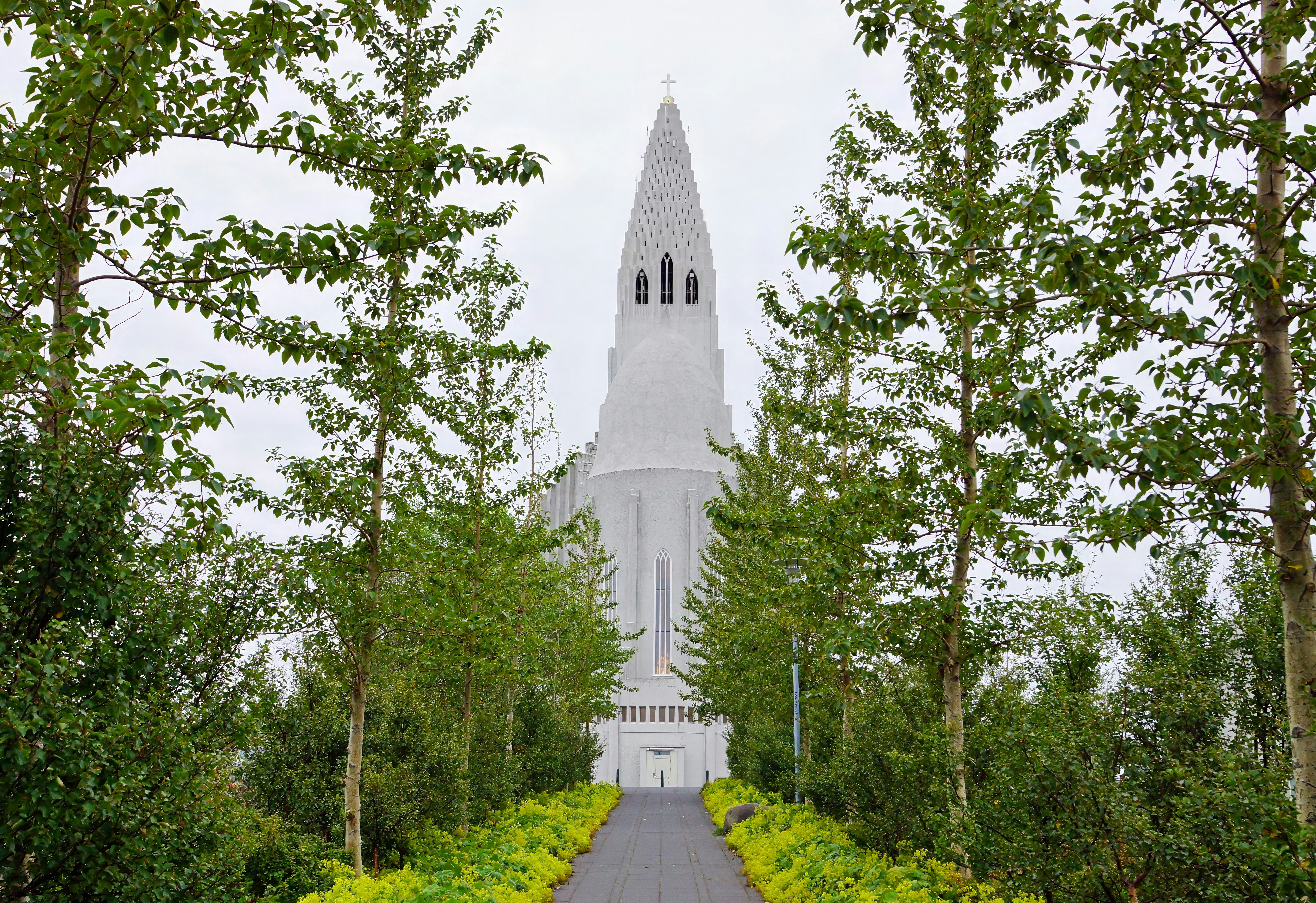 Hallgrímskirkja Church - a tall white church