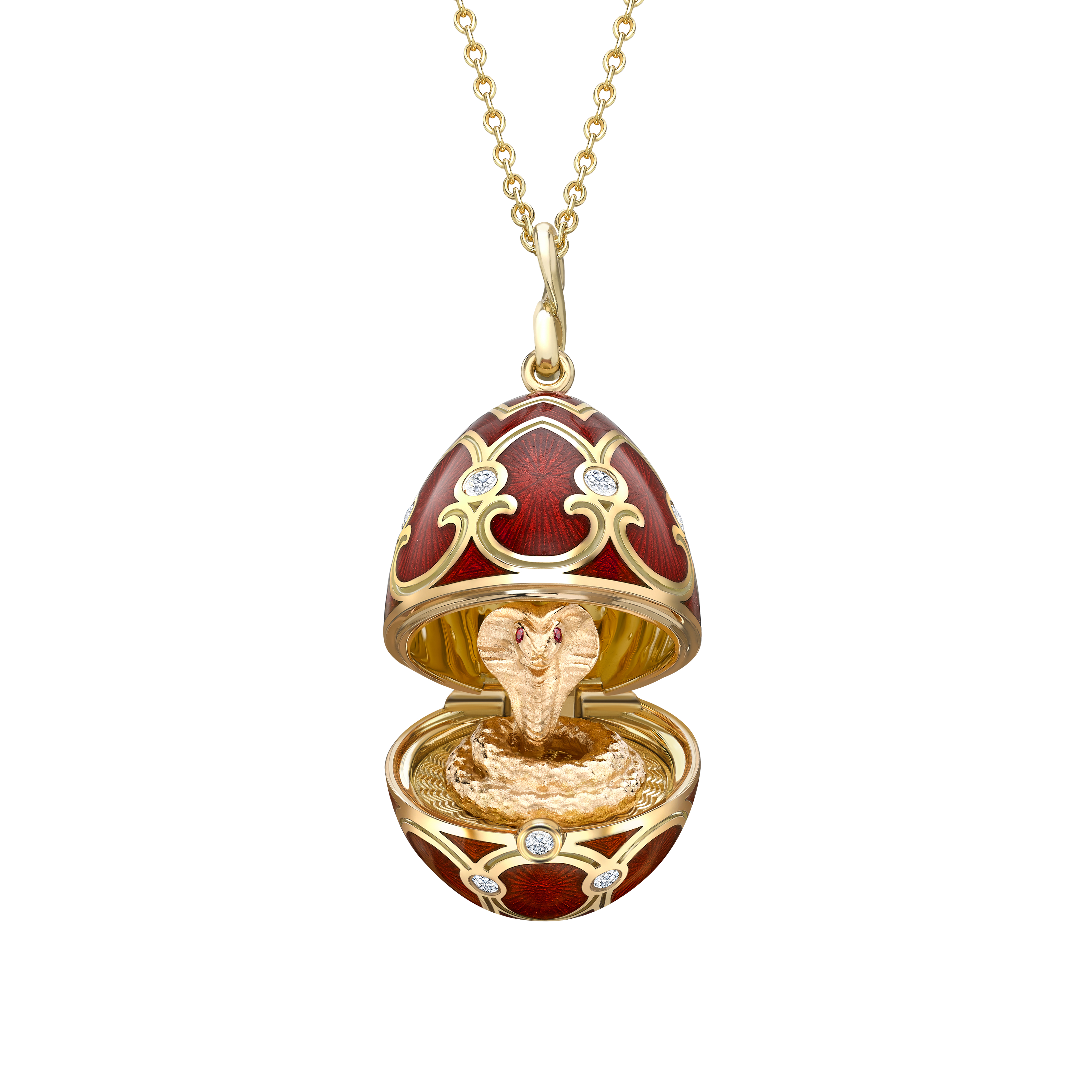 Luxury Chinese New Year of the Snake - faberge egg-shaped locked with a snake inside