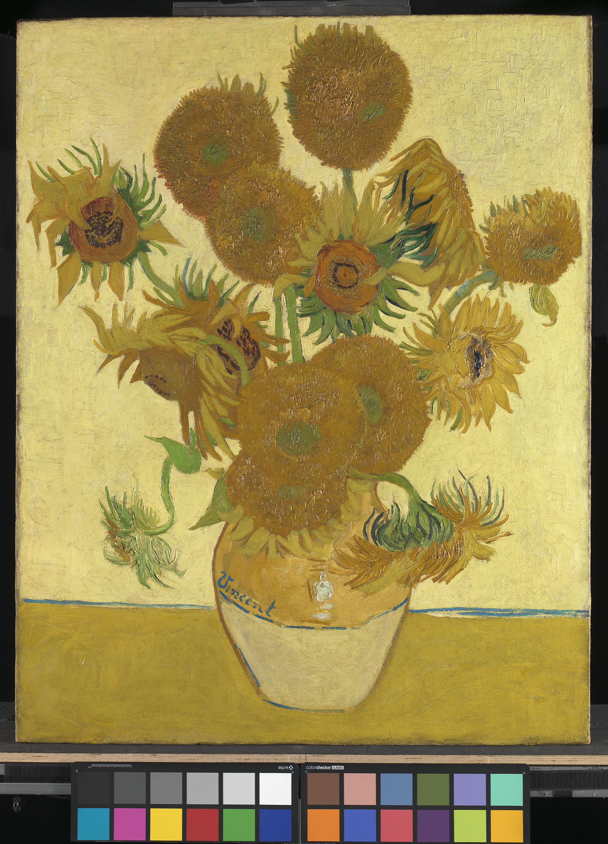 van gogh exhibition all night - sunflowers