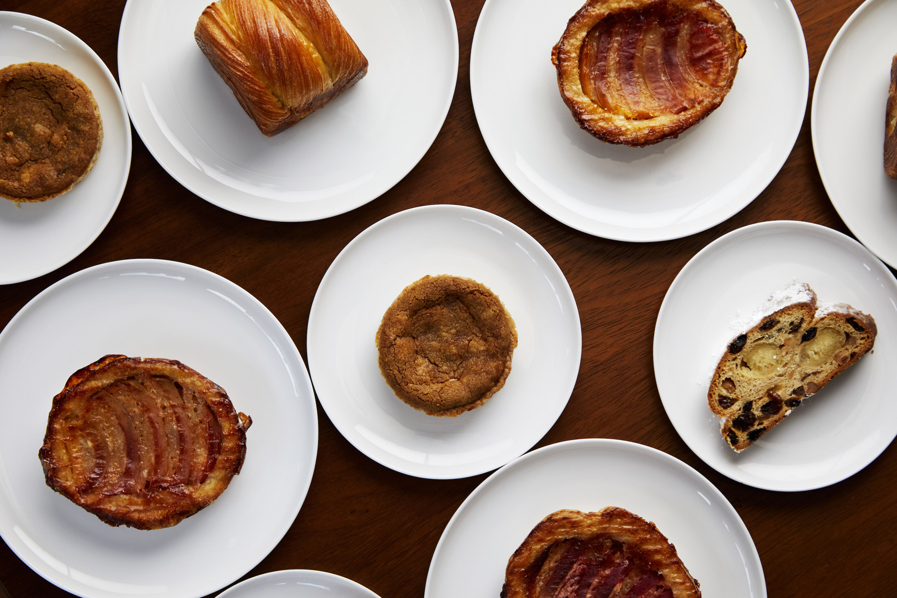 london artisanal bakeries - a selection of pastries on plates from Toklas