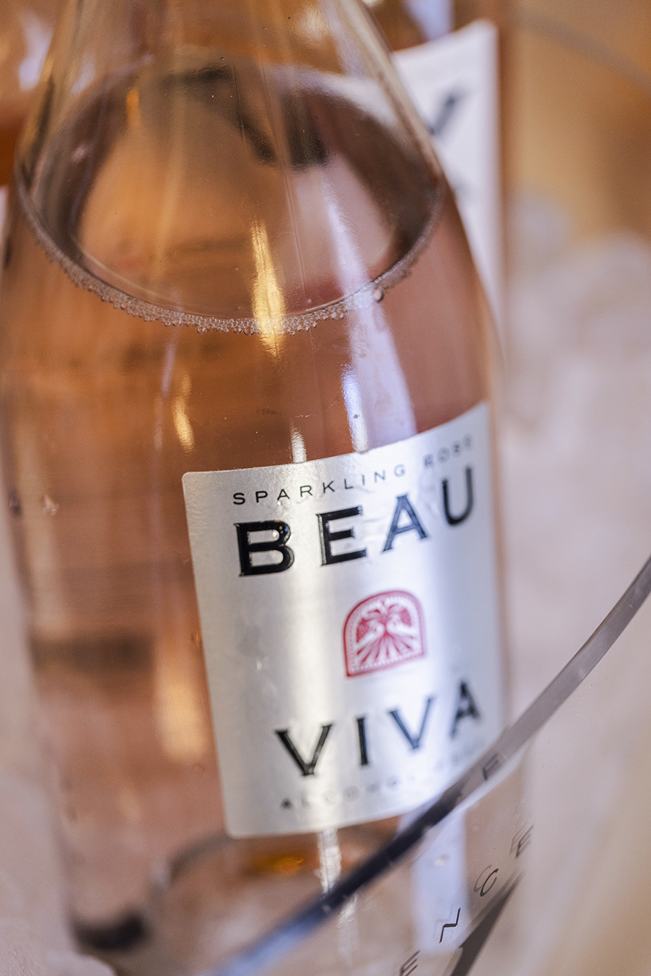 Mentzendorff Annual Tasting - a bottle of beau viva rose with a silver label