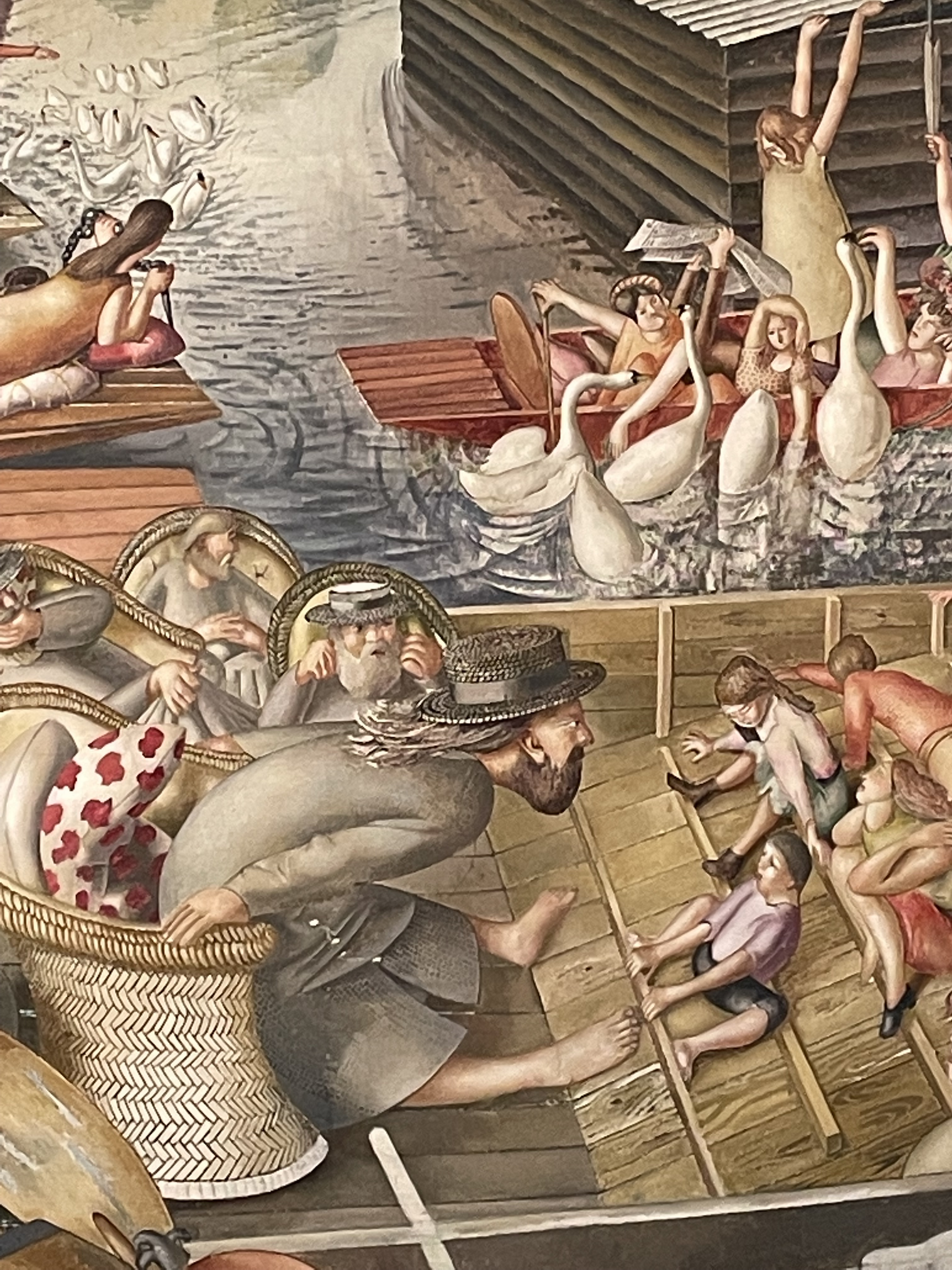 The painting 'Christ Preaching at Cookham Regatta' at the Stanley Spencer Gallery.