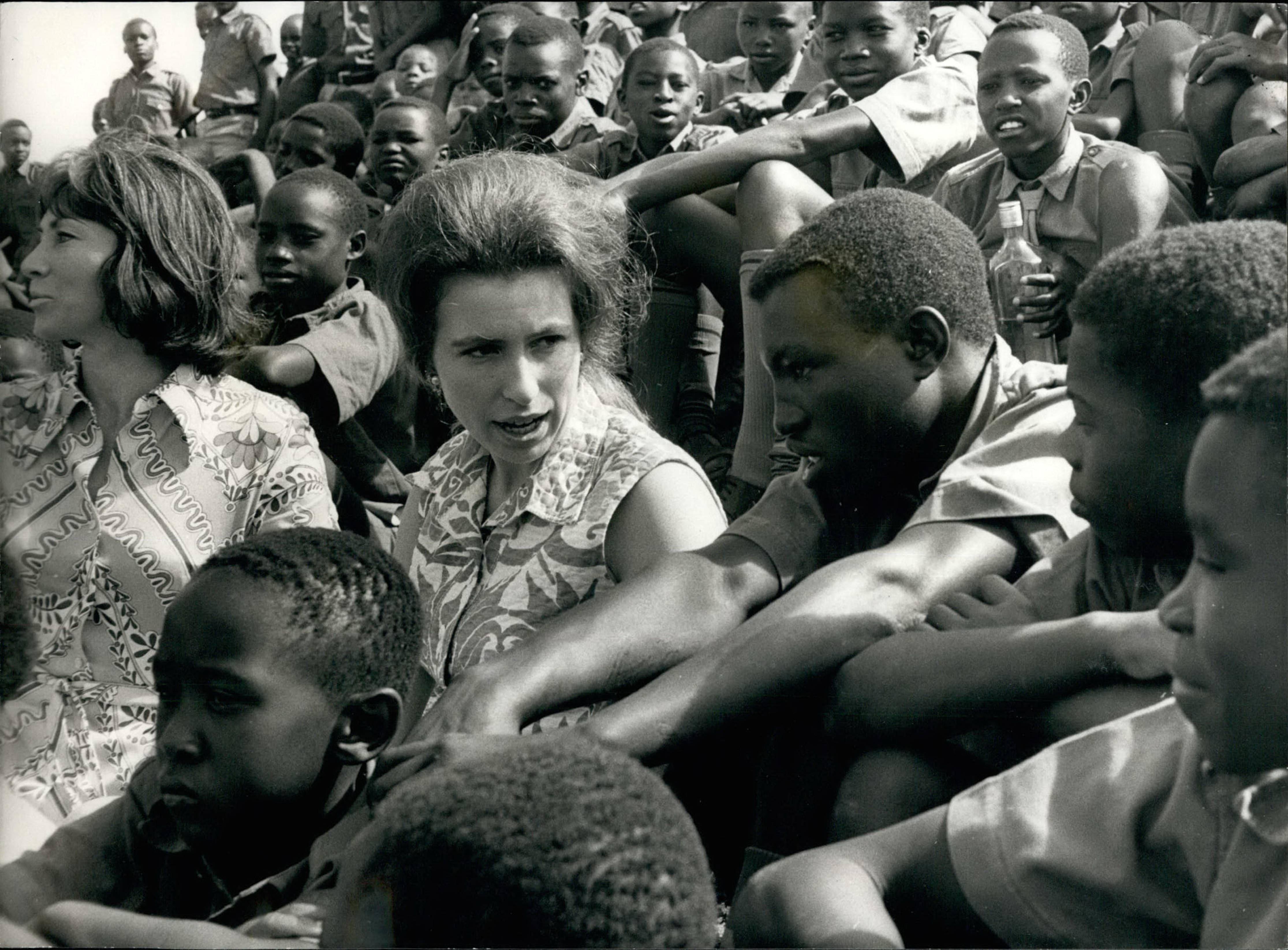 An image of Princess Anne in Kenya at a Nairobi School, as featured in The Illustrated London News.