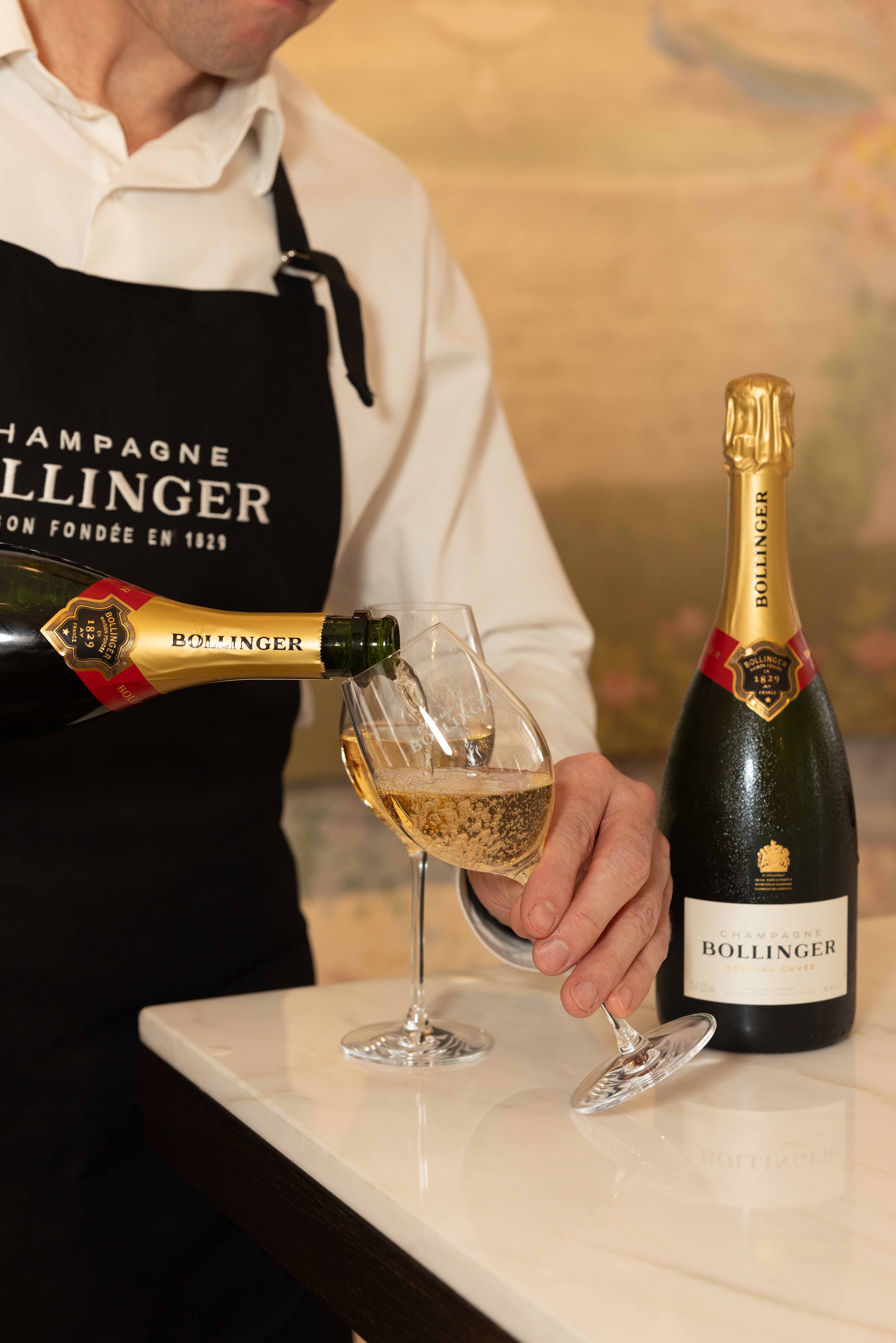 champagne Bollinger is served at the Cole & Son tastemakers event.