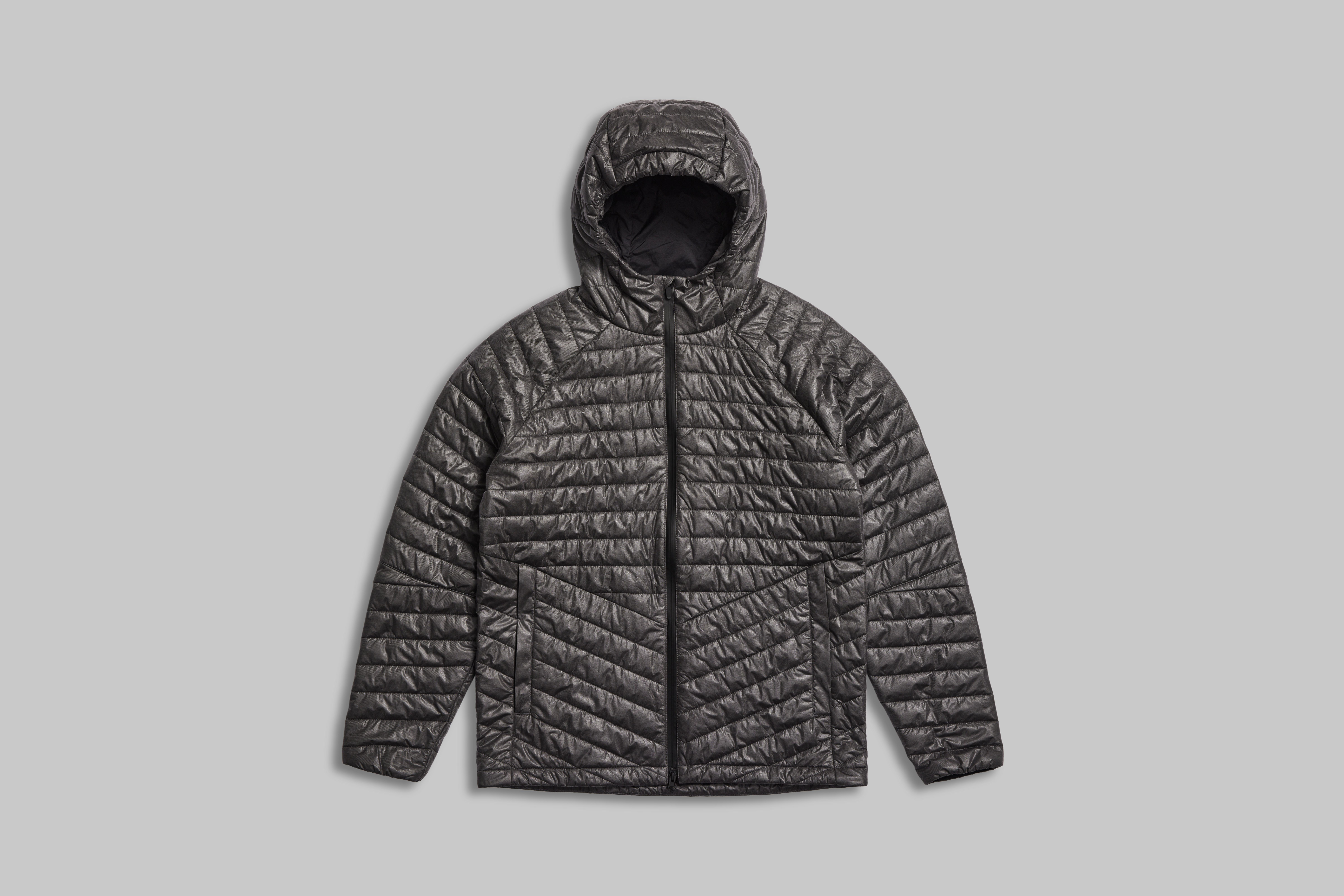 Vollebak's lightweight puffer jacket in a graphite colourway.