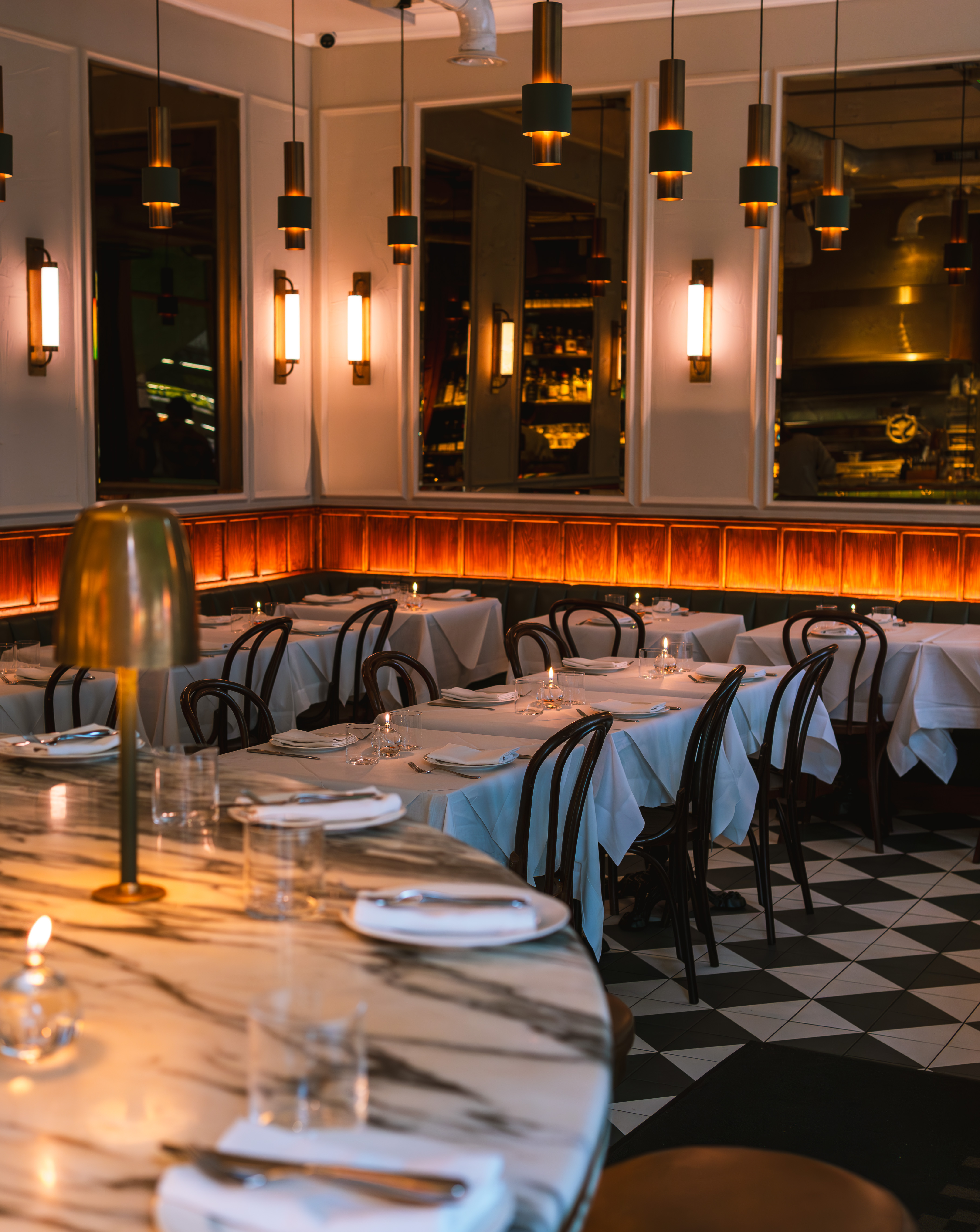 Restaurant space at the Dorian, renowned open-fire restaurant.