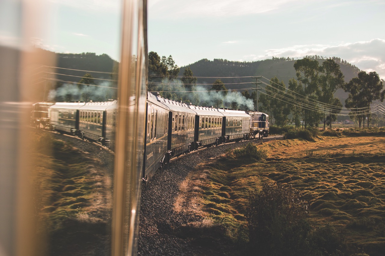 The luxury train to Machu Picchu en route. 