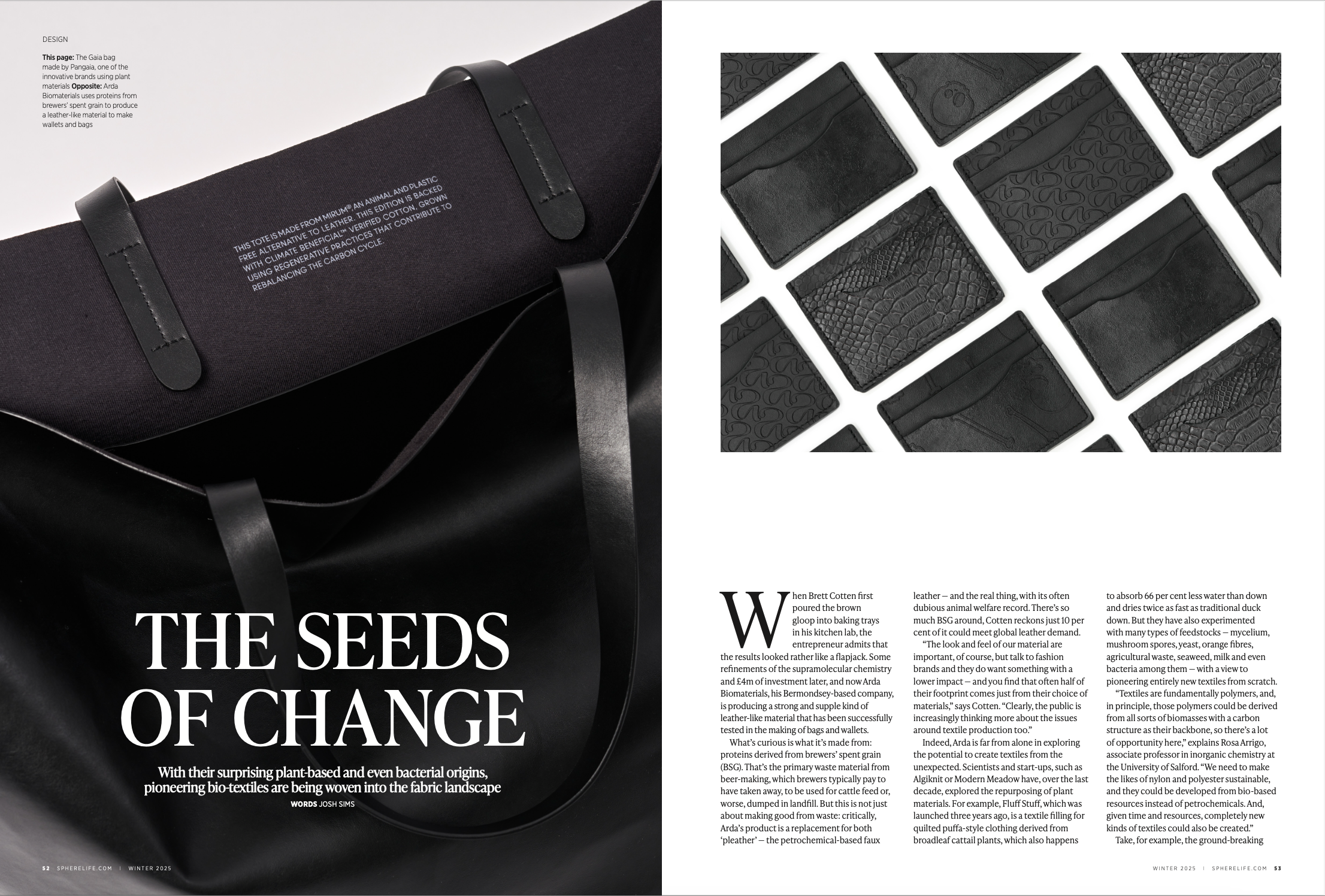 The Seeds of Change, SPHERE winter magazine. 