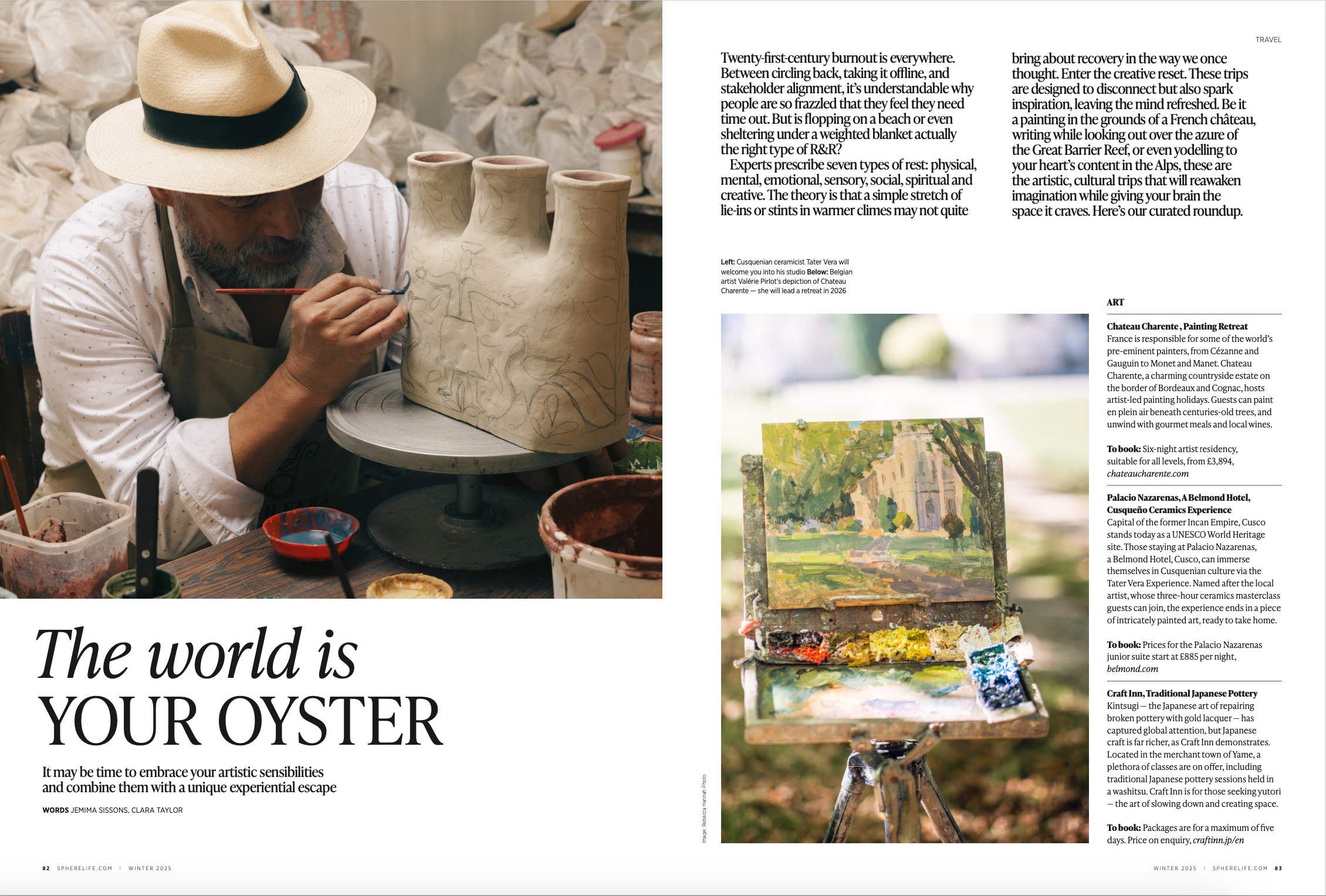 SPHERE winter magazine travel piece. 