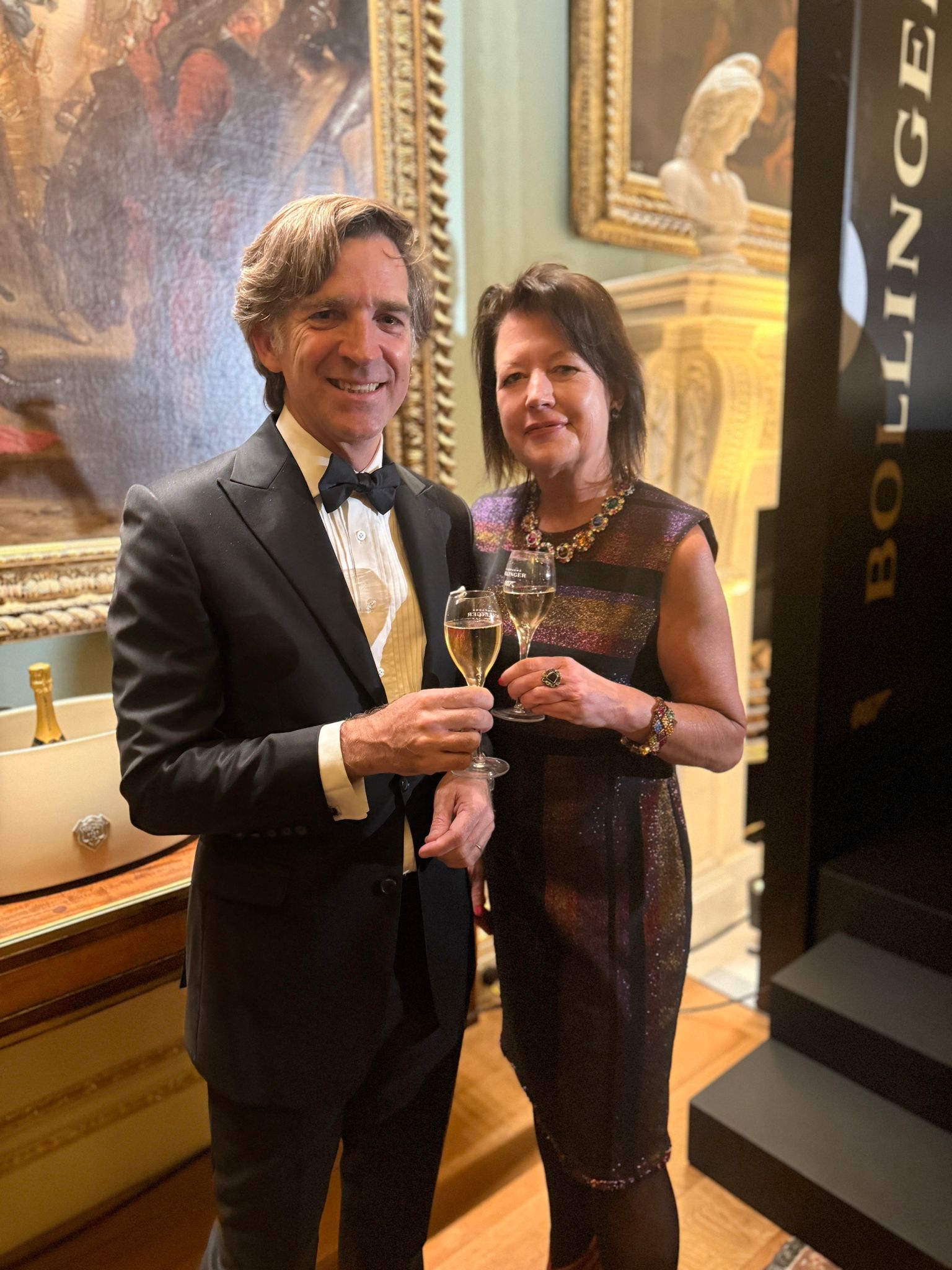 Charles-Armand de Belenet, Managing Director, Champagne Bollinger and Lisa Barnard, CEO of Illustrated London News and SPHERE Digital Editor