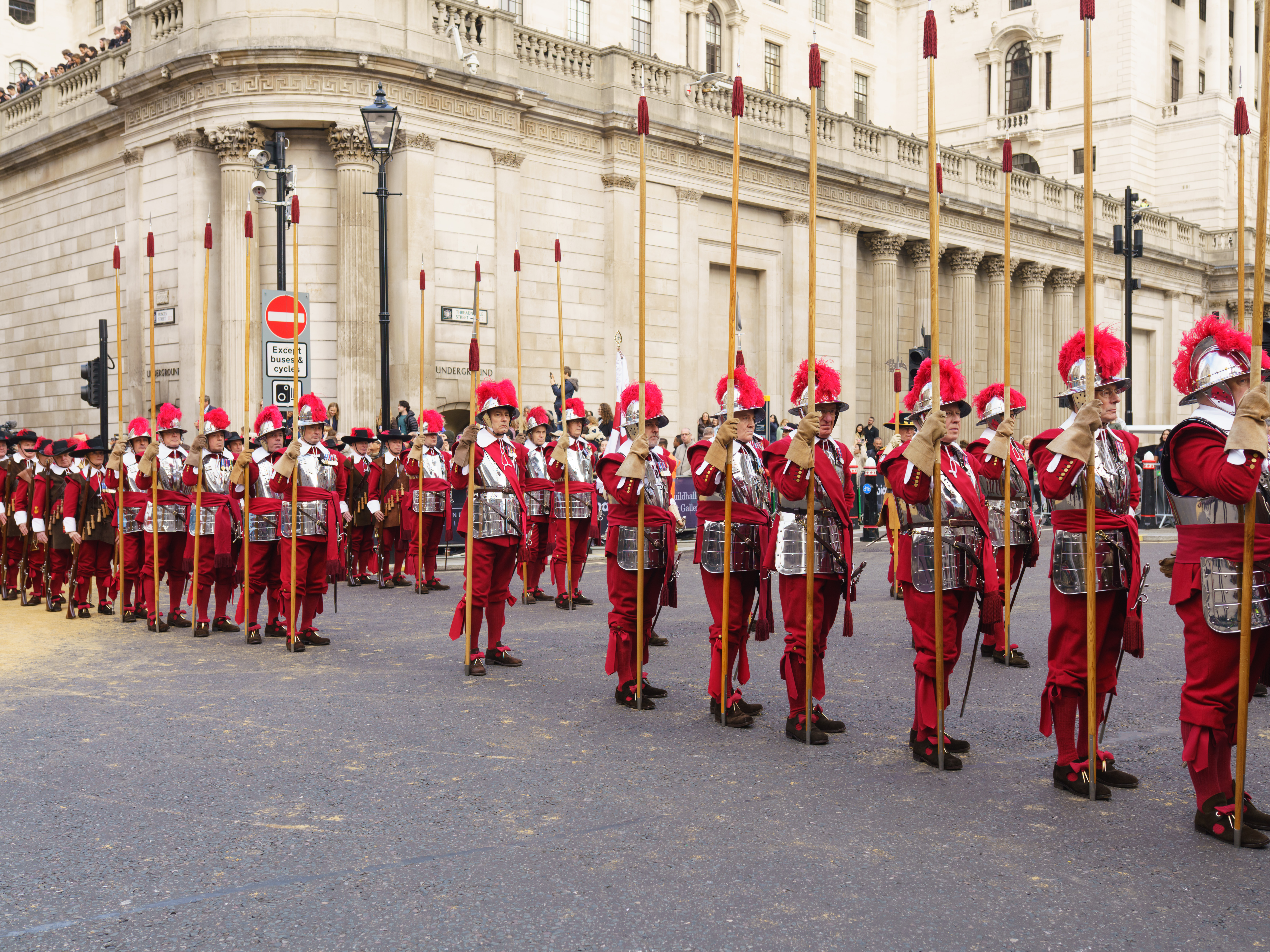 Standing to attention at the Lady Mayor's Show. 