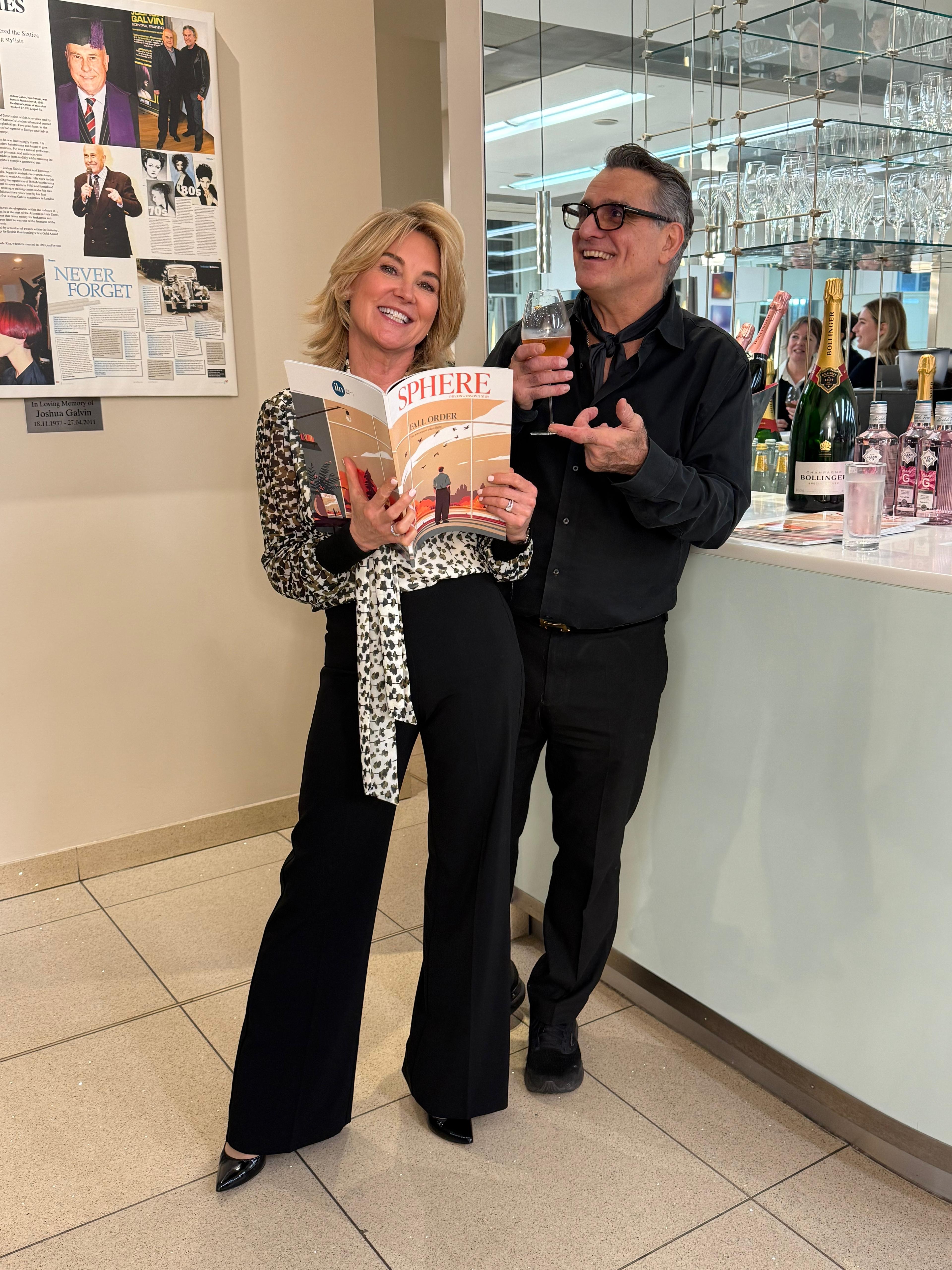 Anthea Turner and Lino Carbosiero, Daniel Galvin salon.