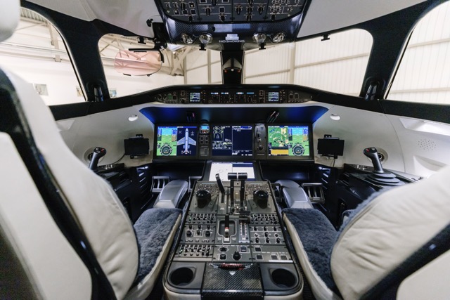 The cockpit on board the fastest passenger jet.