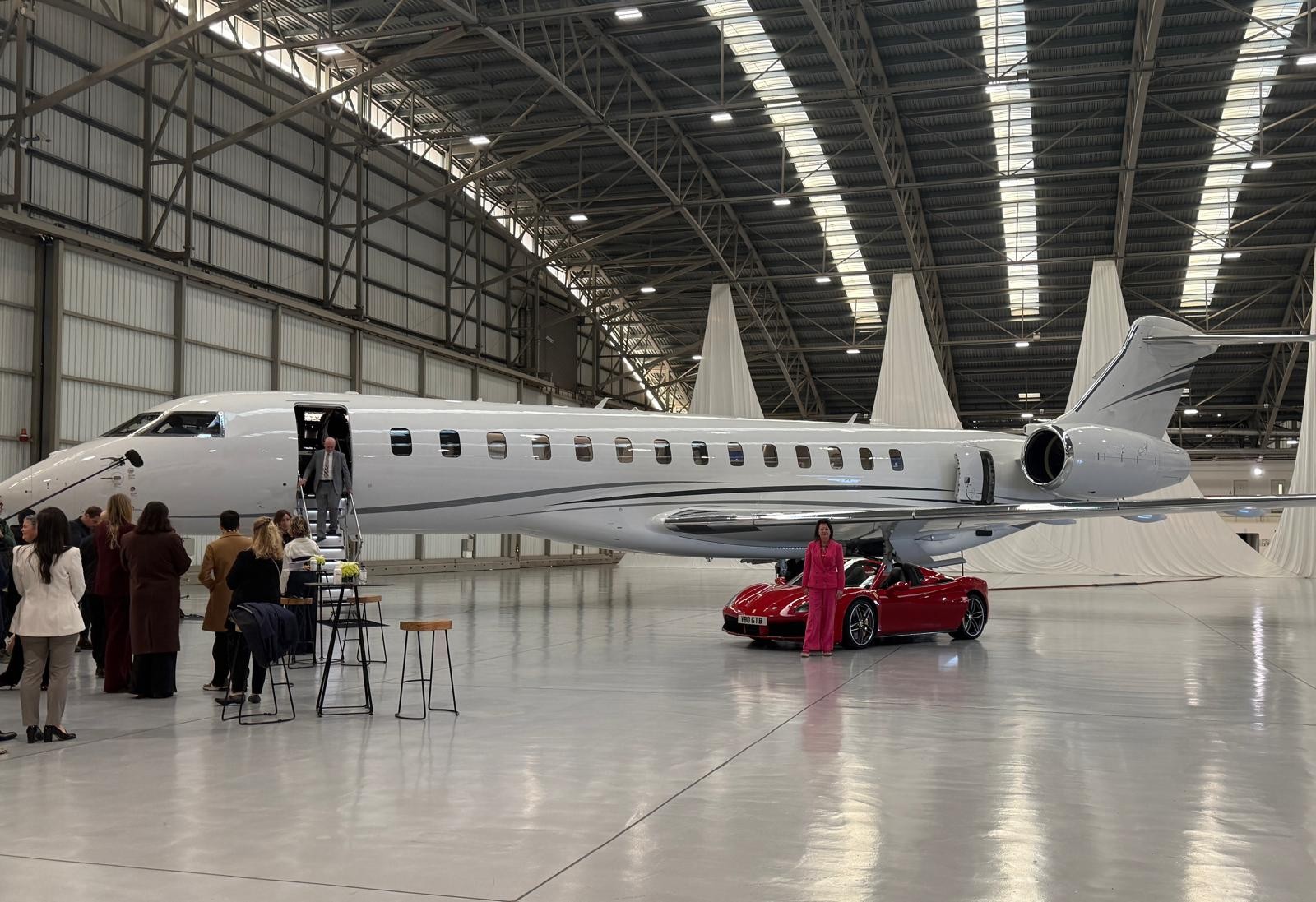 Travelling in style to the fastest passenger jet Bombardier 8000.