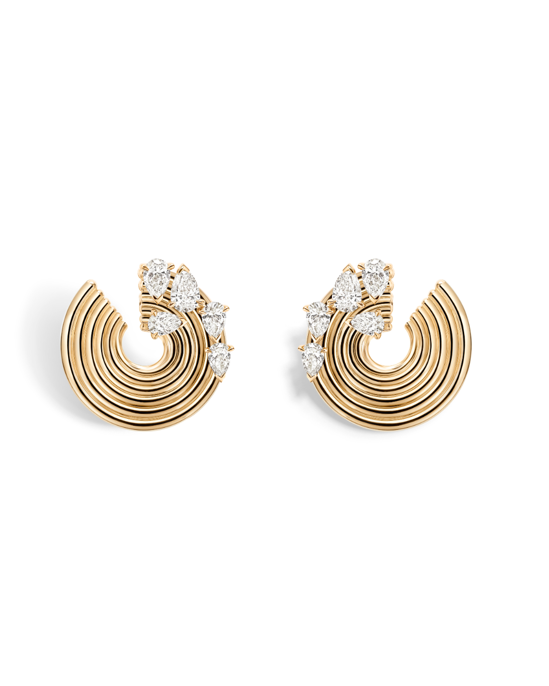 Repossi classic diamond jewellery gold earrings. 