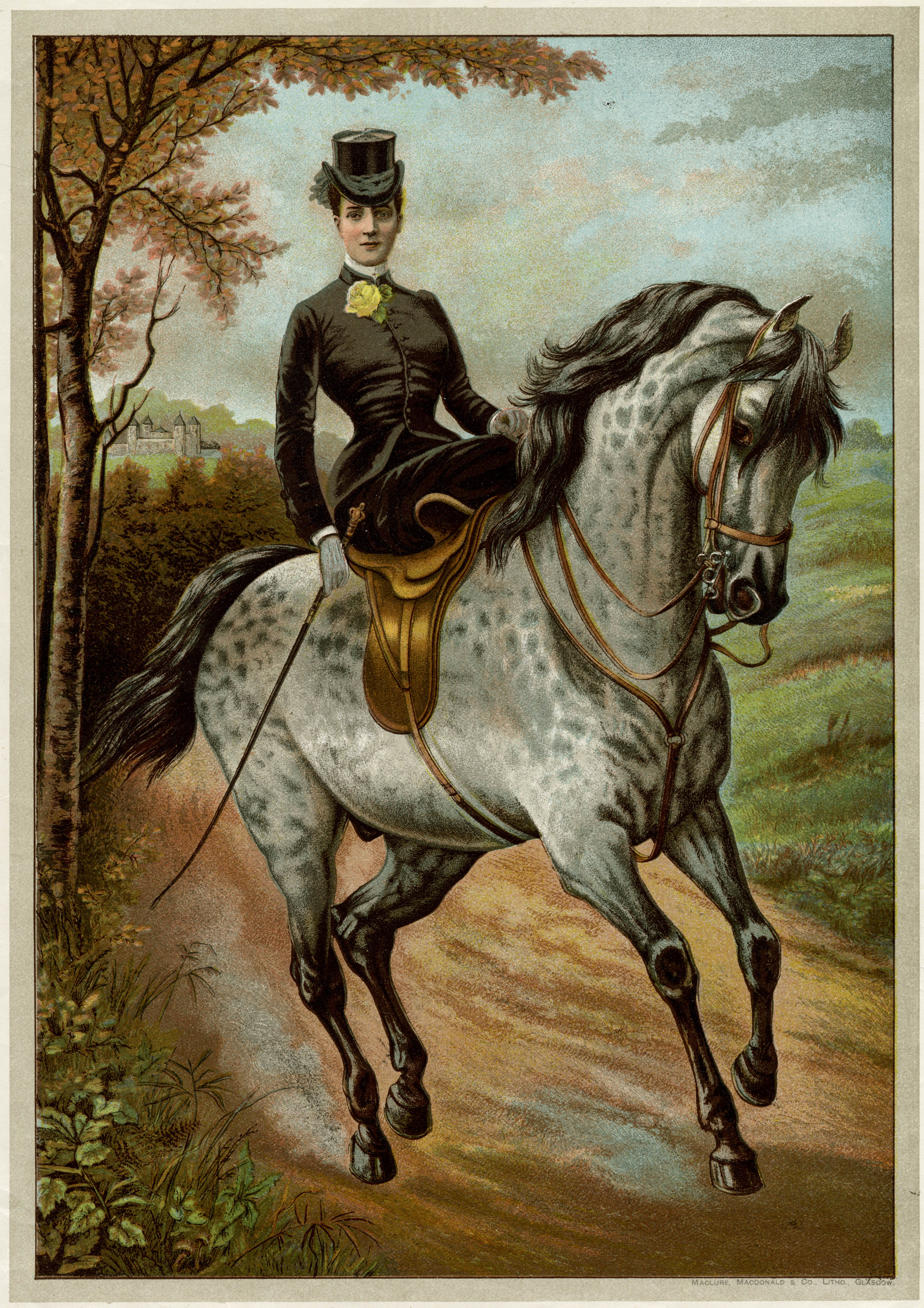 Queen Alexandra riding.