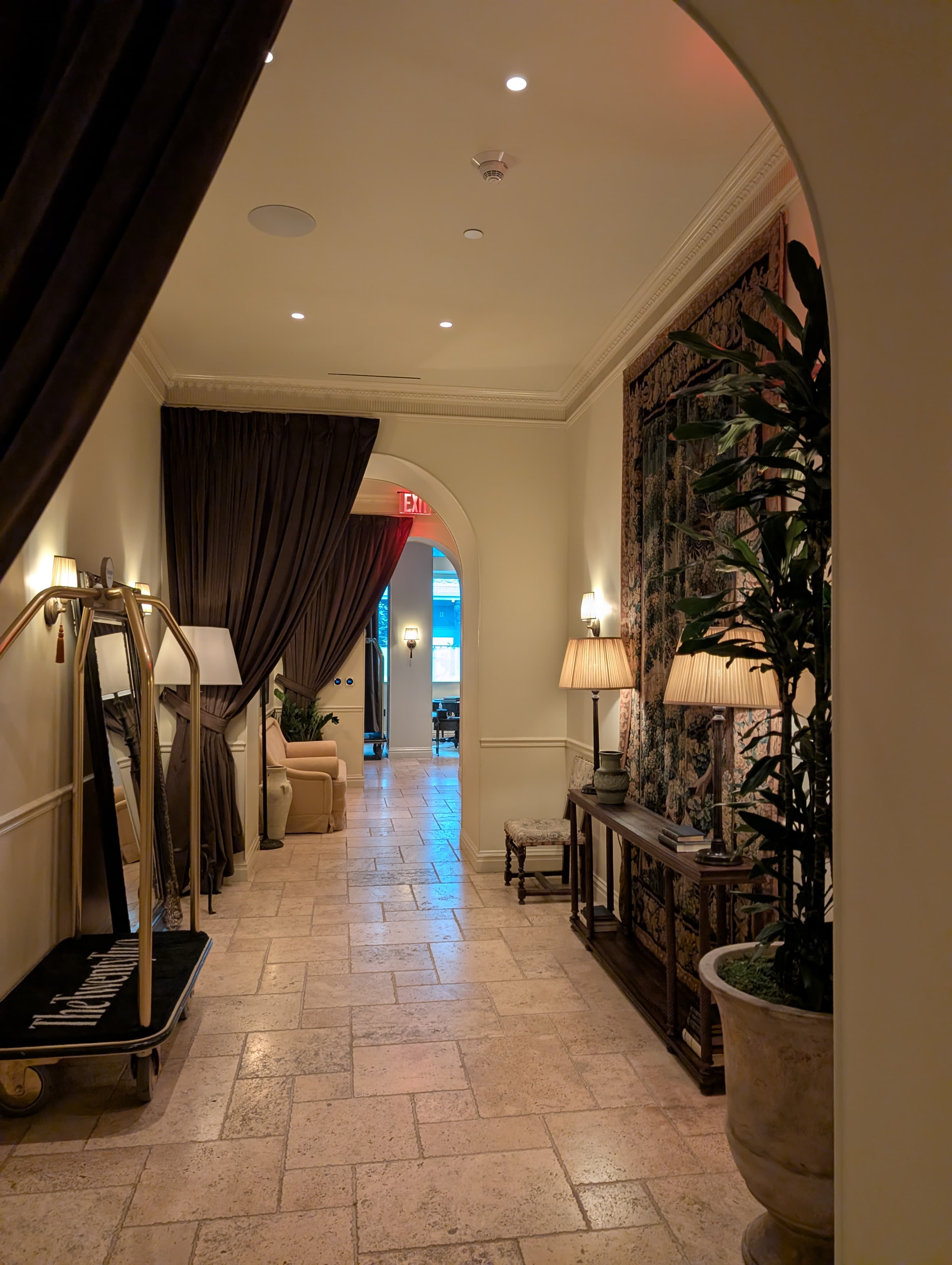 Entrance, New York hotel.