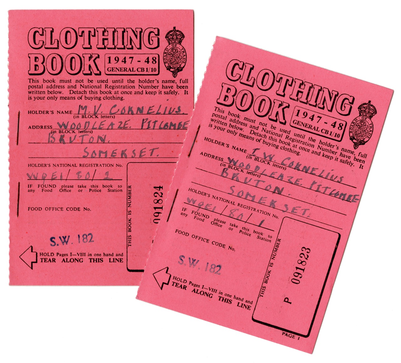 Queen Elizabeth II clothing coupons. 