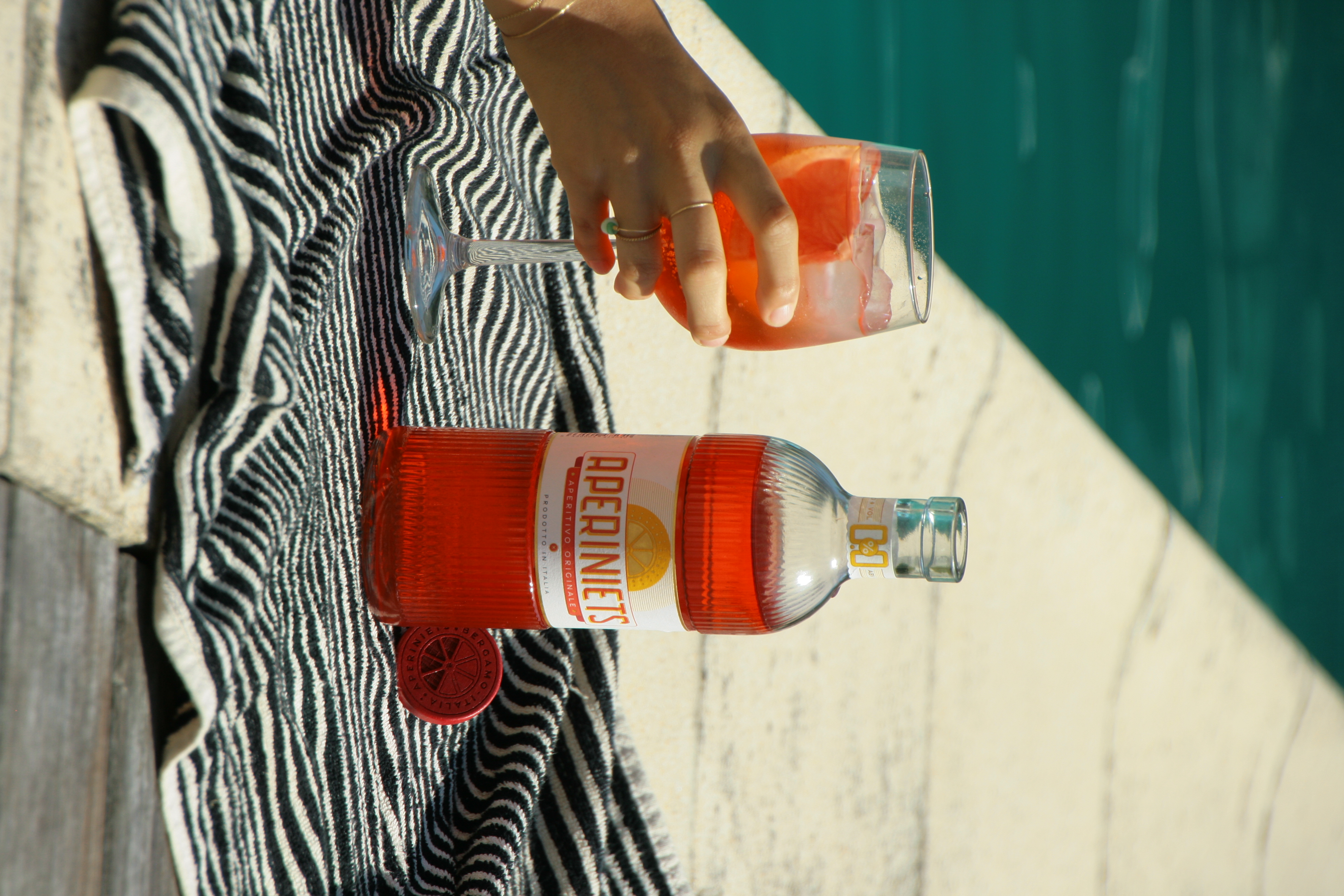 Non alcoholic drinks alternative for an Aperol spritz. 