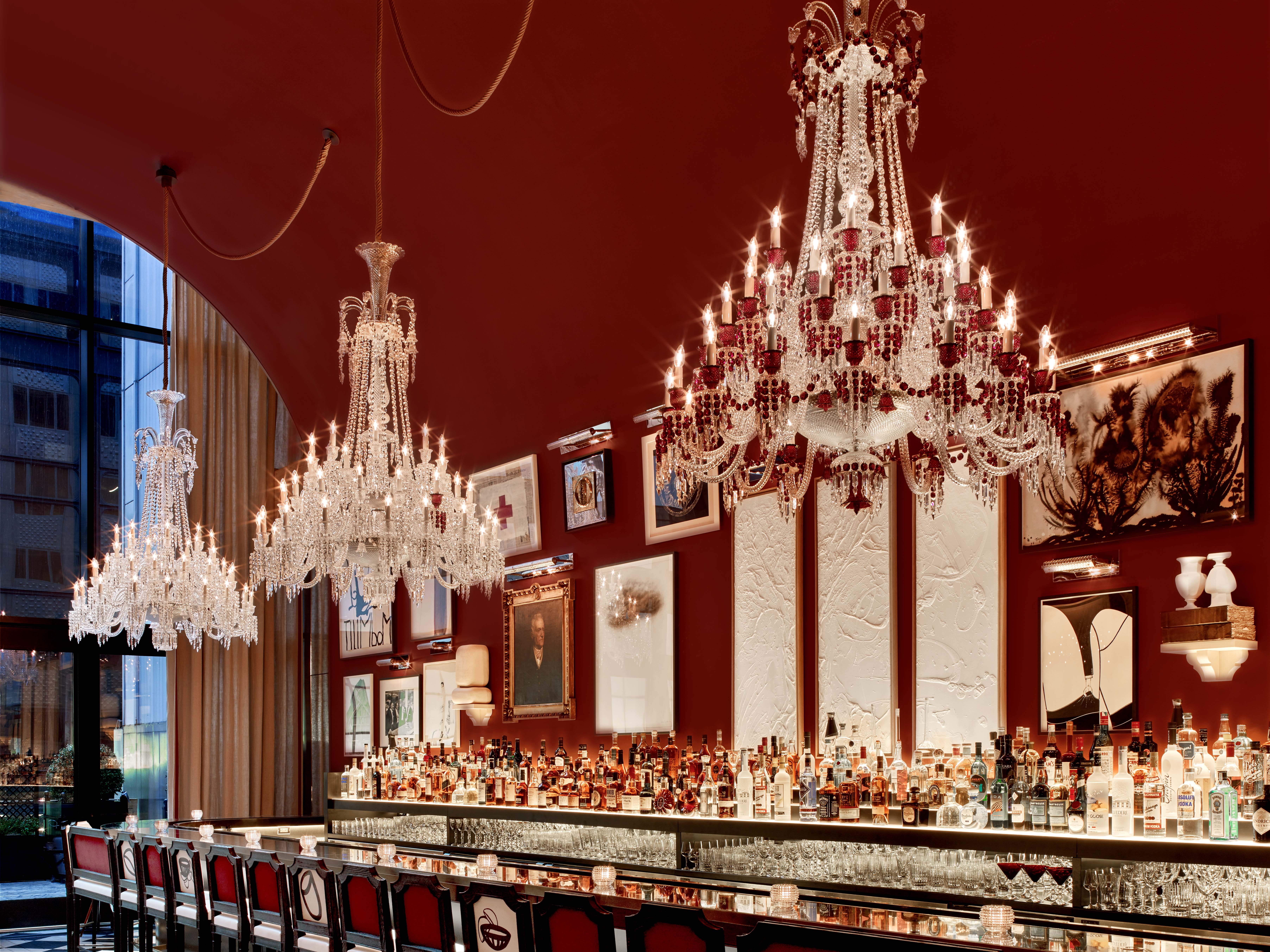 Chandelier, Baccarat Hotel New York. 