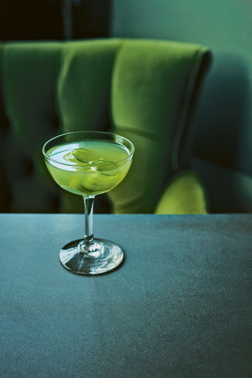 The fabulously green Lucky Jim Martini