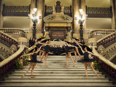 Golden Vines - stairway with women dancing 