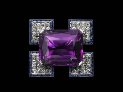 Cartier V A - Amethyst Brooch by Cartier