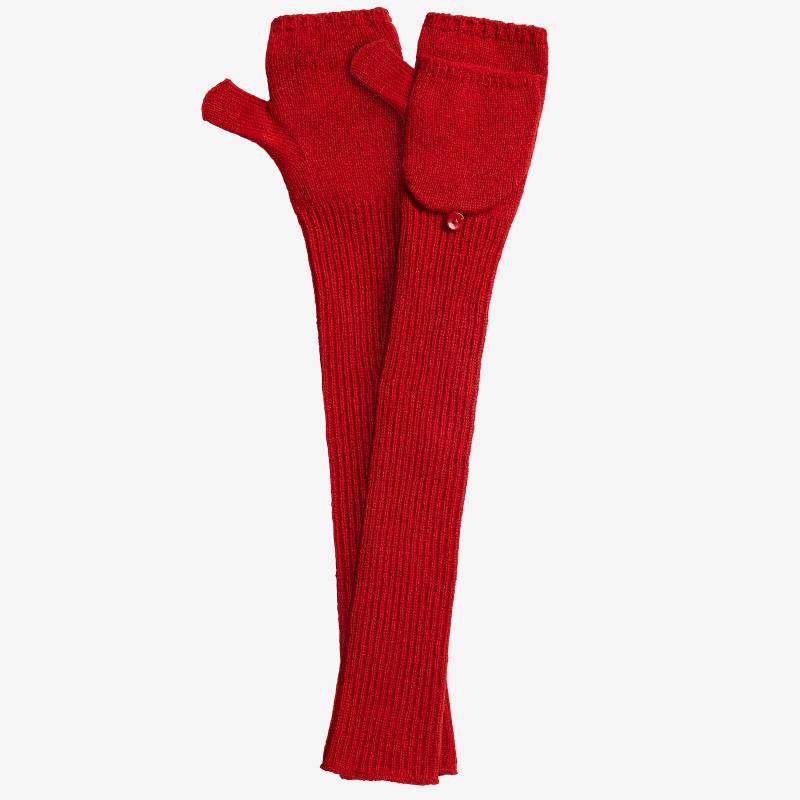 Red Cashmere Fingerless Gloves